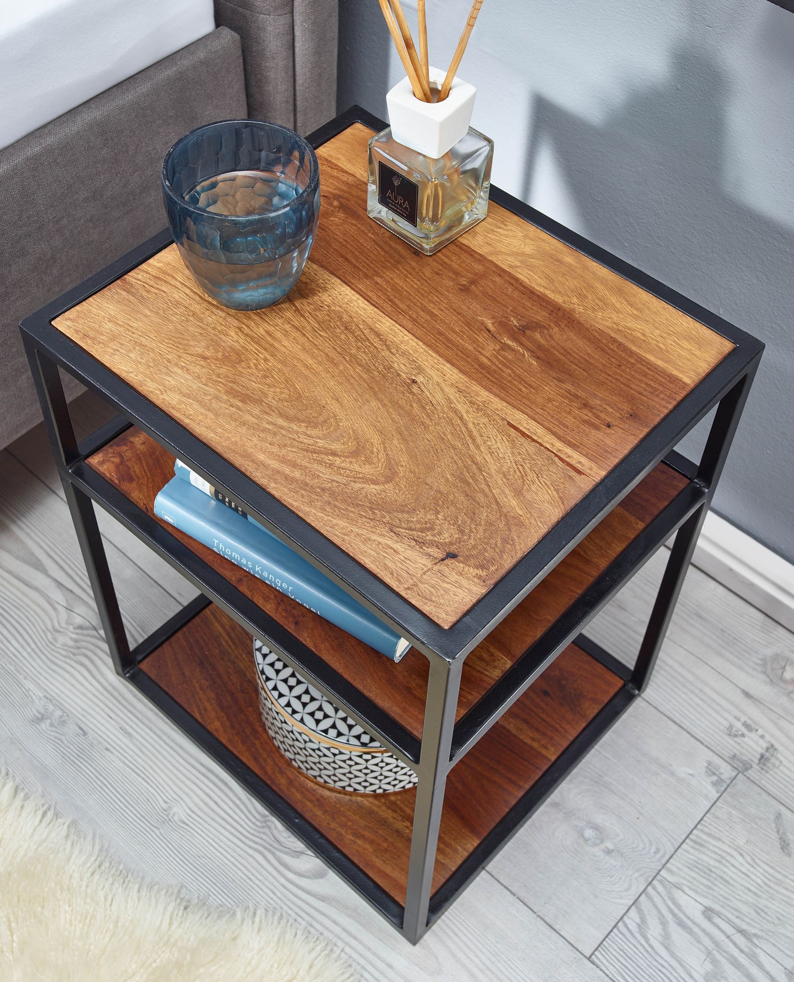 Nachttisch Miklibaer Massivholz Dunkelbraun 40 × 35 × 50 cm
