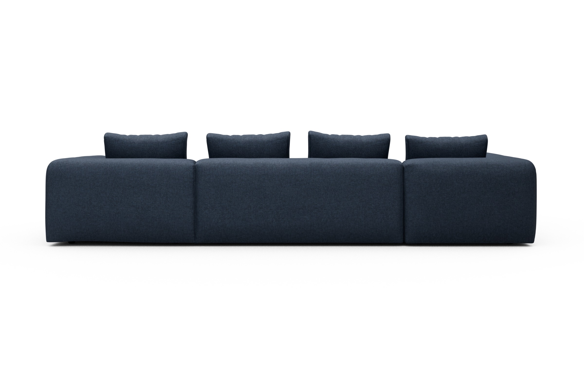 Wohnlandschaft Fred Chaiselongue rechts mit 2-Sitzer und lange Armlehne links Sama-Deep-Blue