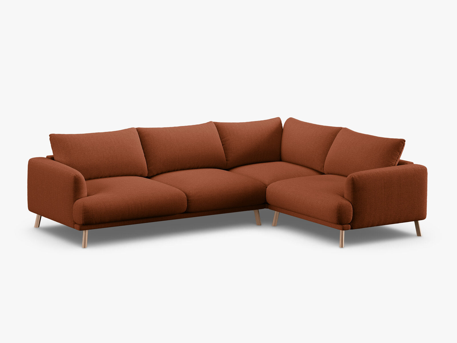 Micadoni Ecksofa Naomi 4-Sitzer große Version Rechts Strukturierter Stoff Liberty Ziegel