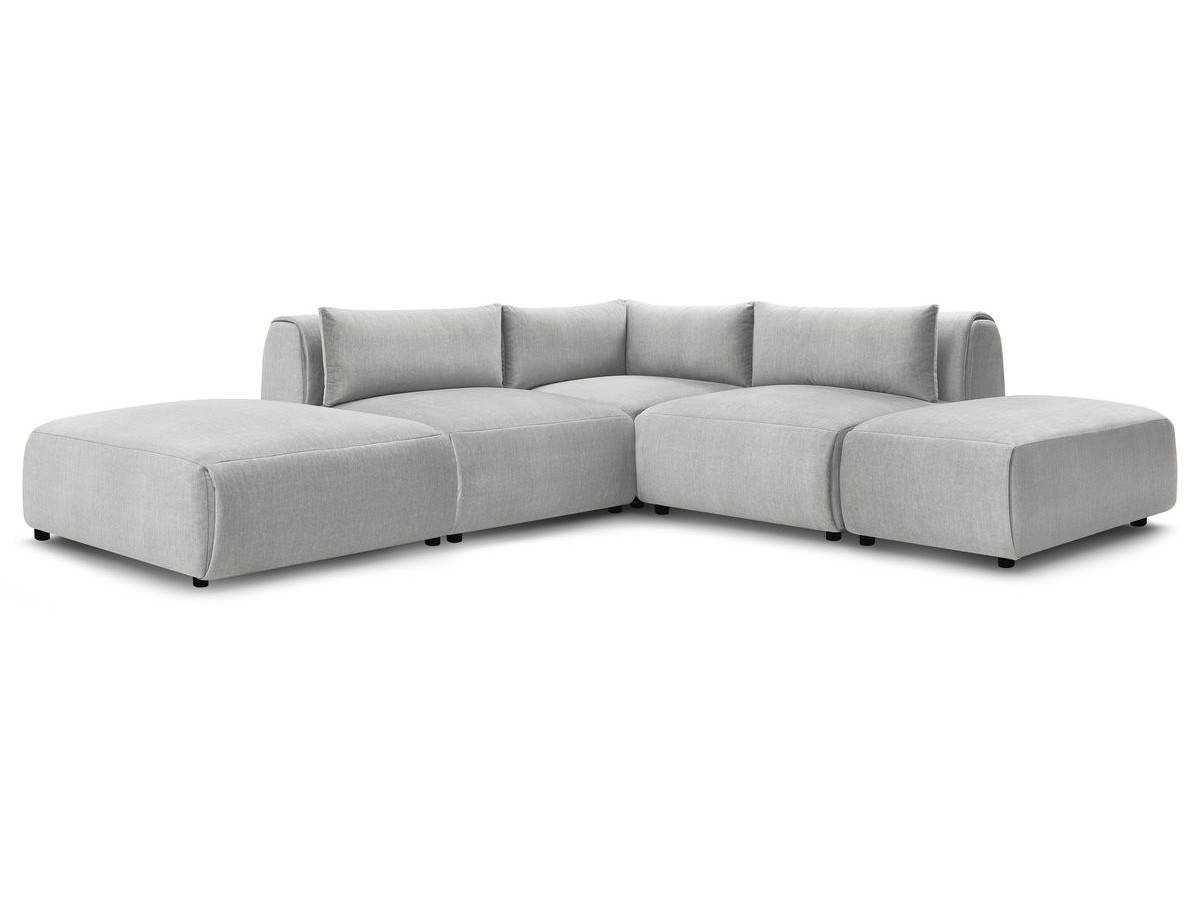 Bobochic Jeanne Ecksofa 271 × 300 cm Samt Hellgrau