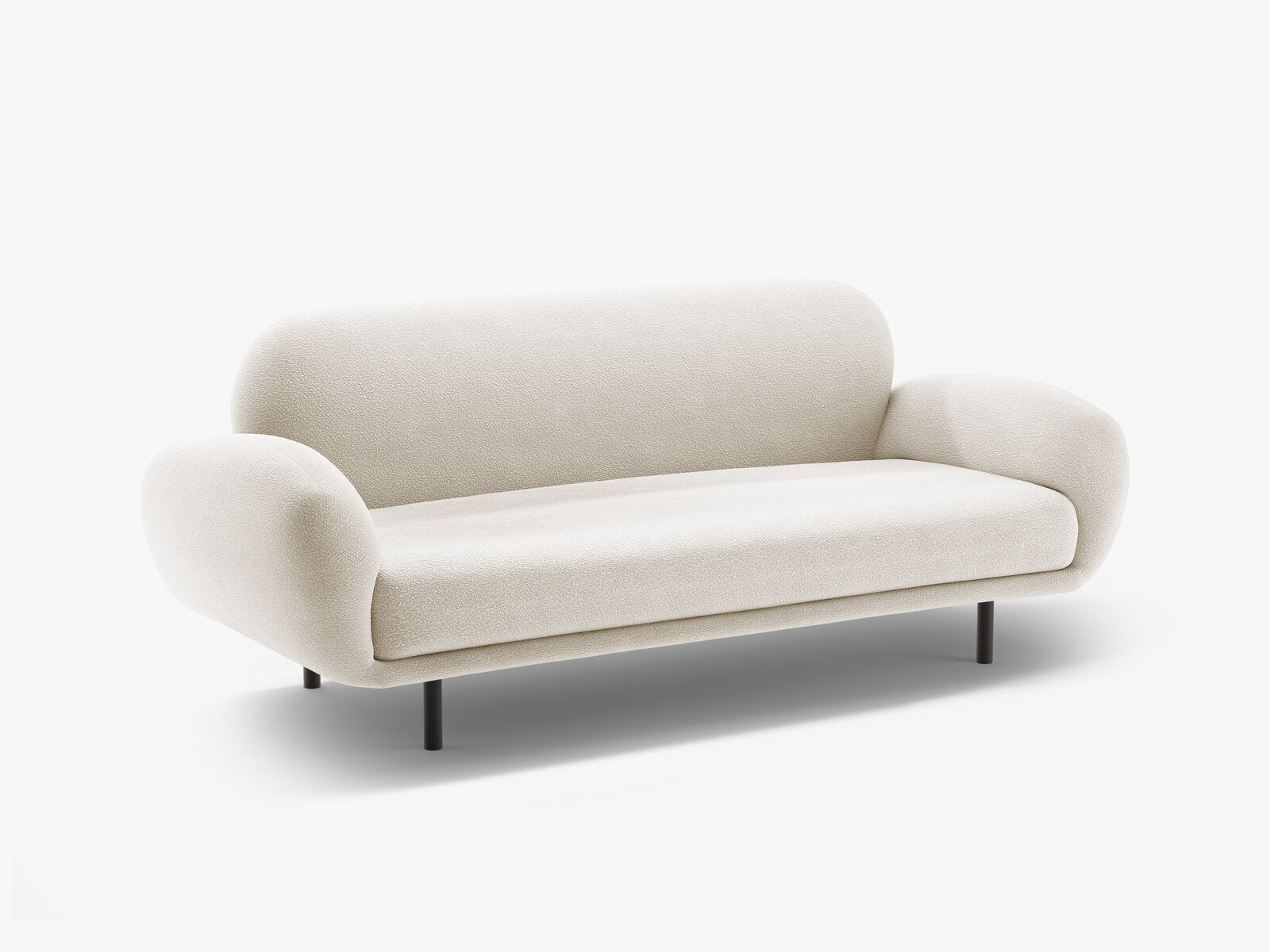 Micadoni Sofa Poppy 2-Sitzer große Version Boucle Baloo Weiß
