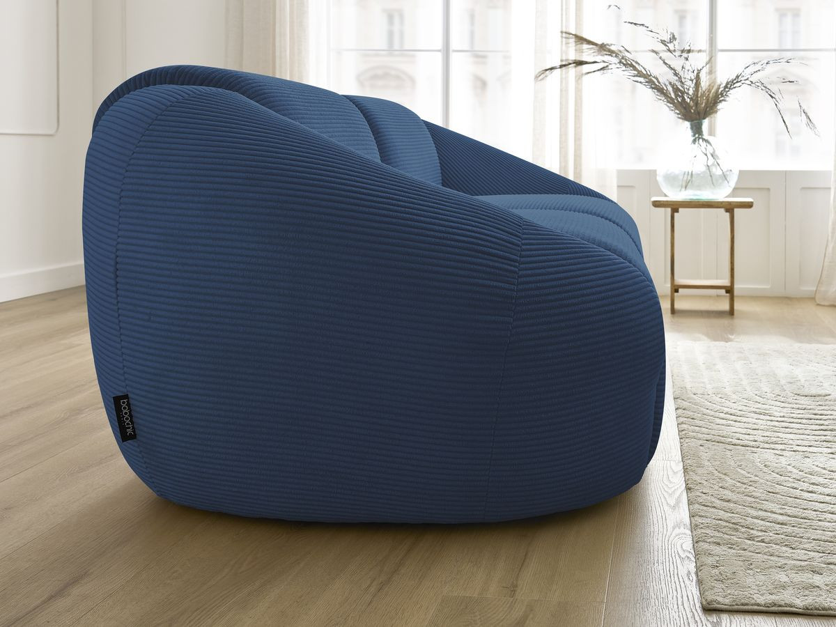 Bobochic Tina Sofa 3-Sitzer Cordsamt Dunkelblau