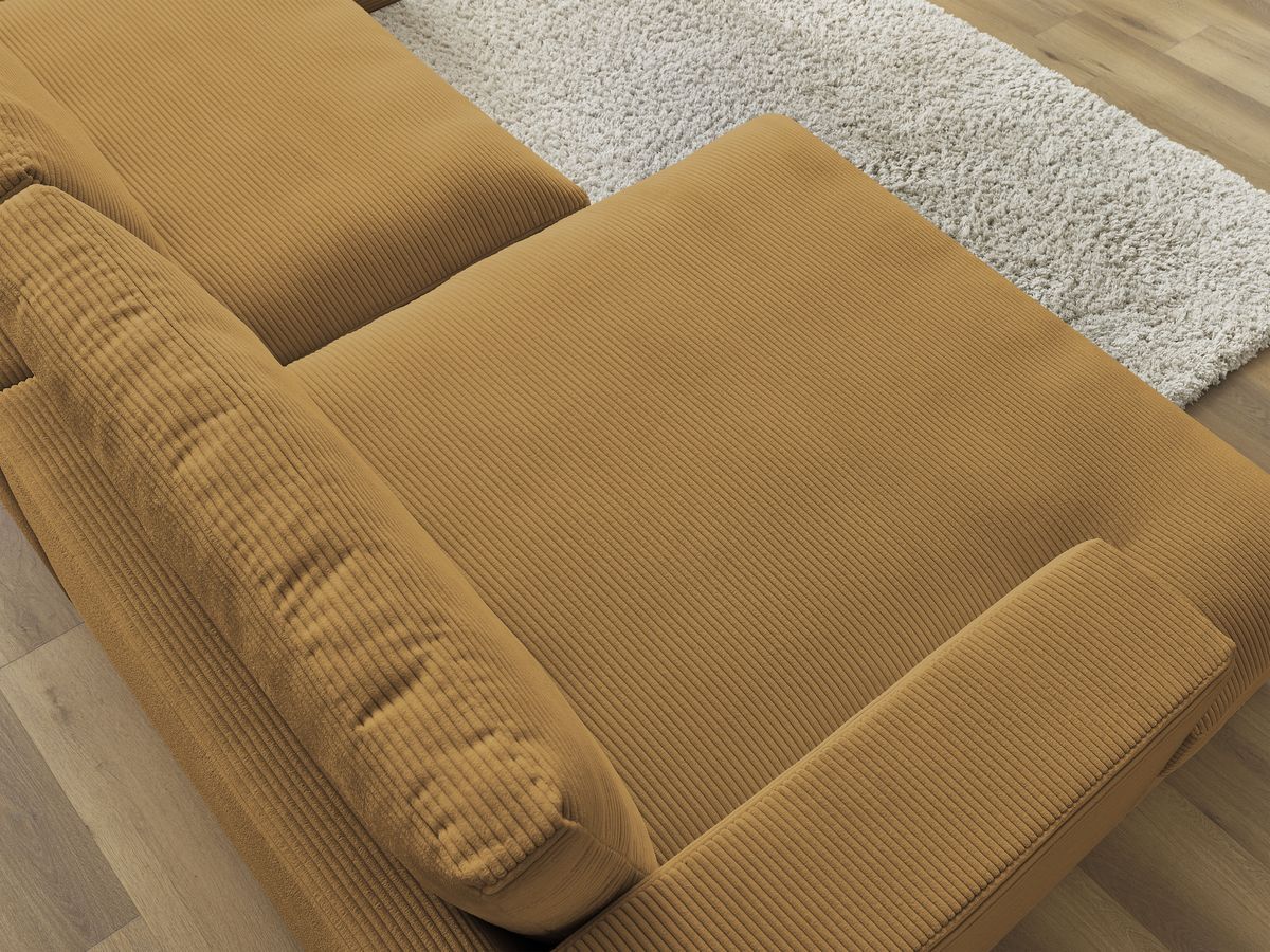 Bobochic Leonard Wohnlandschaft 404 × 159 cm Cordsamt Gelb