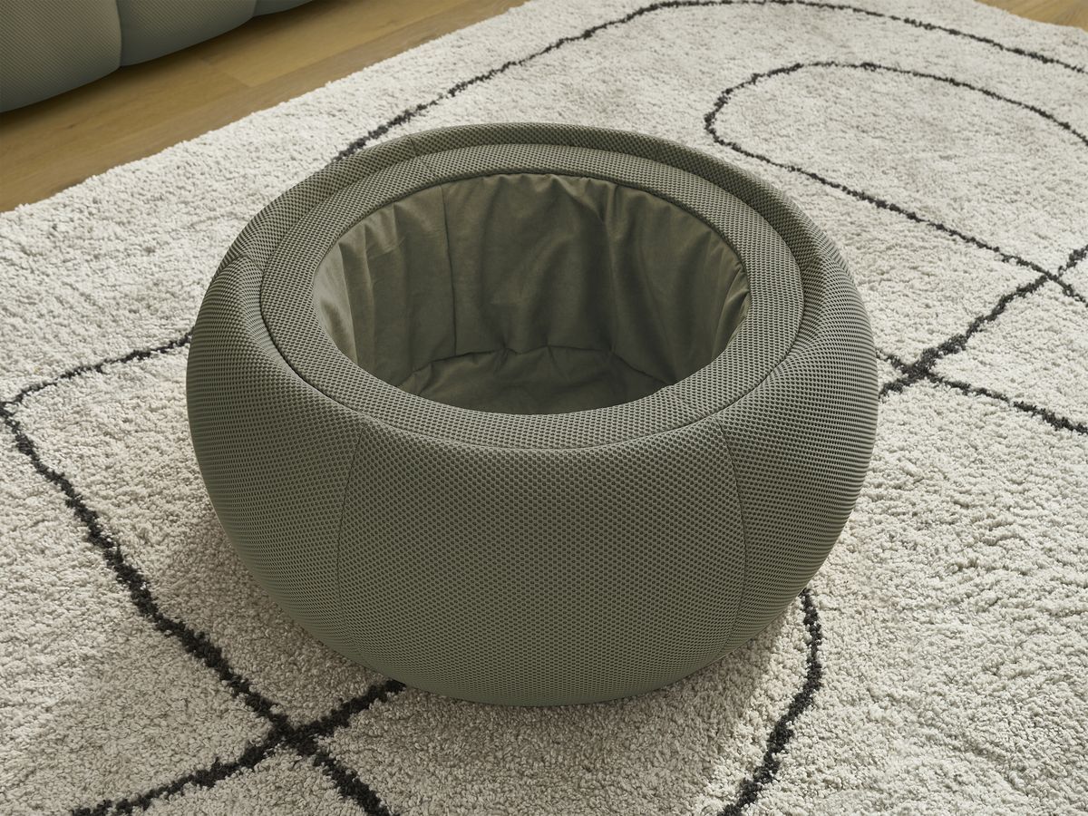 Bobochic Hayden Sofa 2-Sitzer mit Pouf Mesh-Stoff Grün