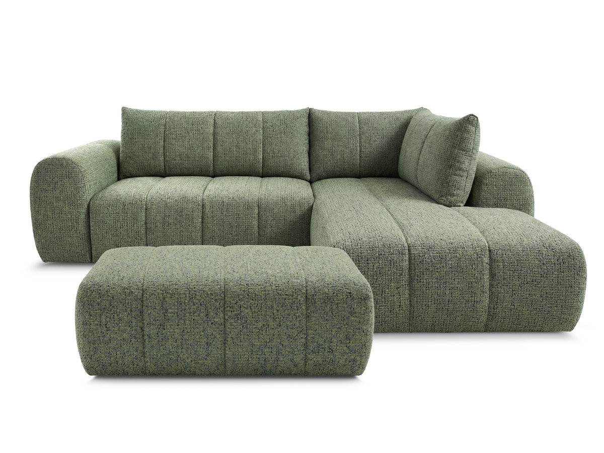Bobochic Nesty Ecksofa in L-Form, 256 cm, mit Pouf