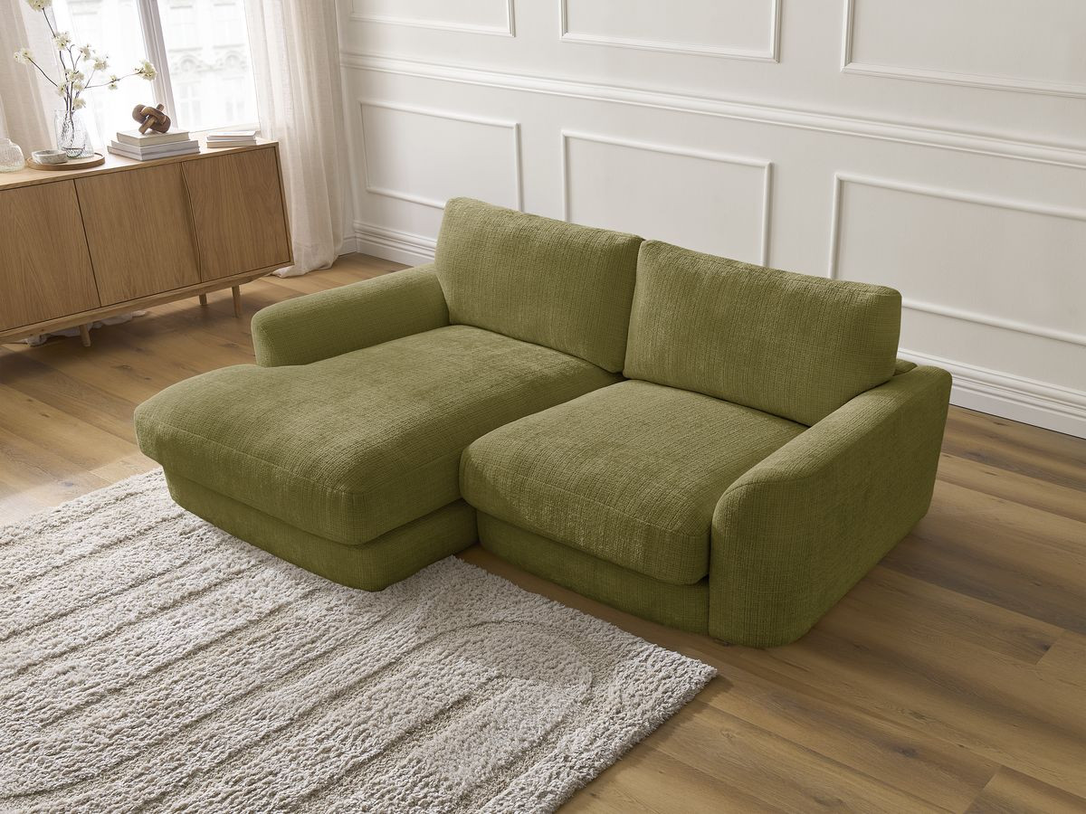 Bobochic Leonore Ecksofa Strukturstoff Grün Ecke links