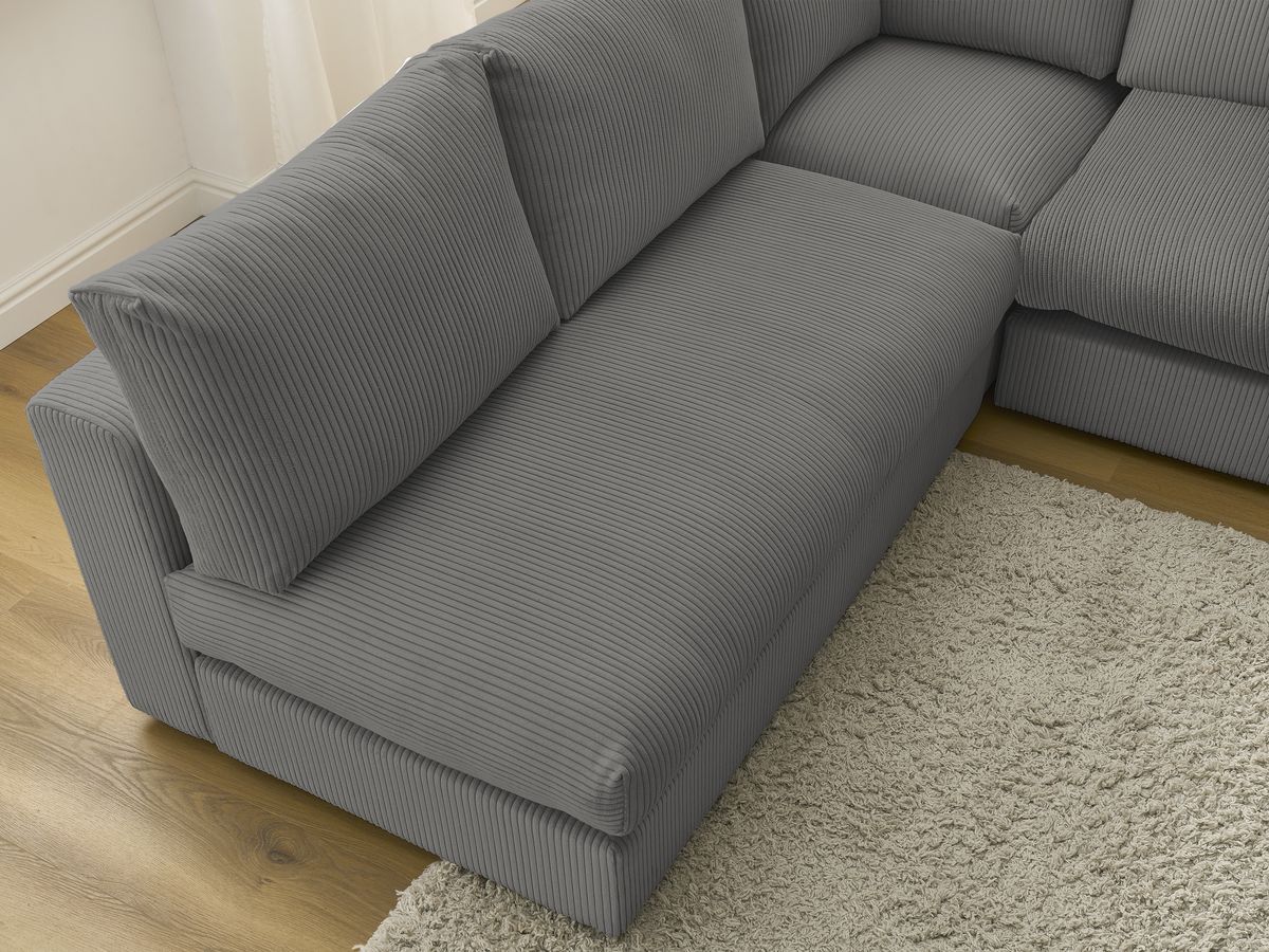 Bobochic Paris Ecksofa Cordsamt Dunkelgrau