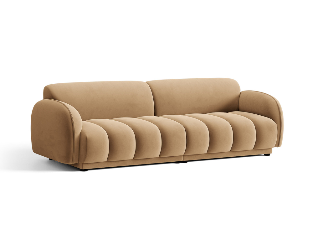 Cosmopolitan Design Sofa Bilbao 4-Sitzer Samt Casino Mandelbeige