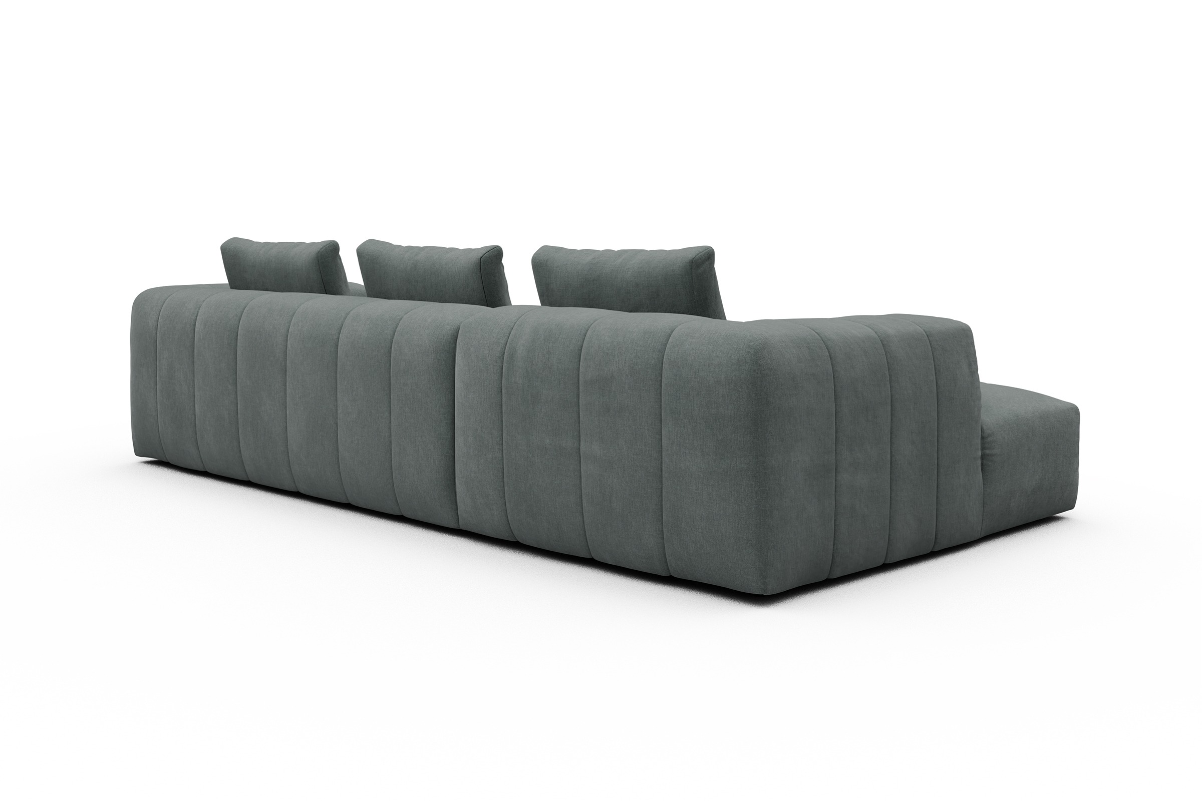 Ecksofa Hugo 2,5-Sitzer Armlehne rechts mit Chaiselongue Smooth-Silver-Grey