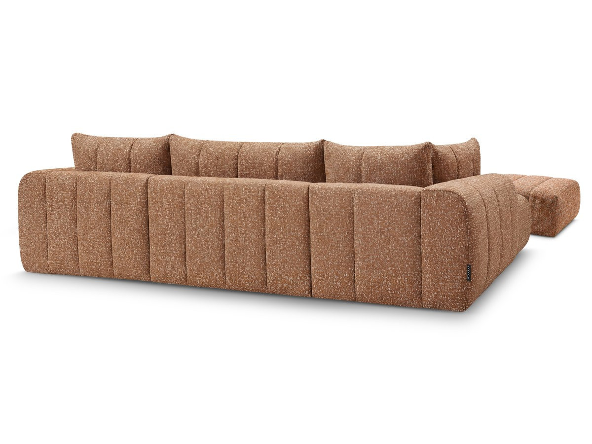 Bobochic Nesty Wohnlandschaft mit Pouf Melange-Stoff Orange Ecke rechts