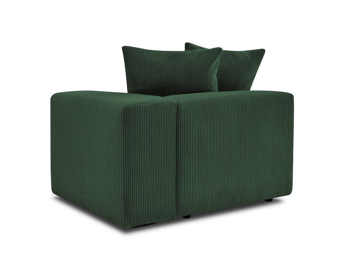 Bobochic Voltaire Sofamodul 1-Sitzer 130 × 100 cm Cordsamt Grün Ecke rechts