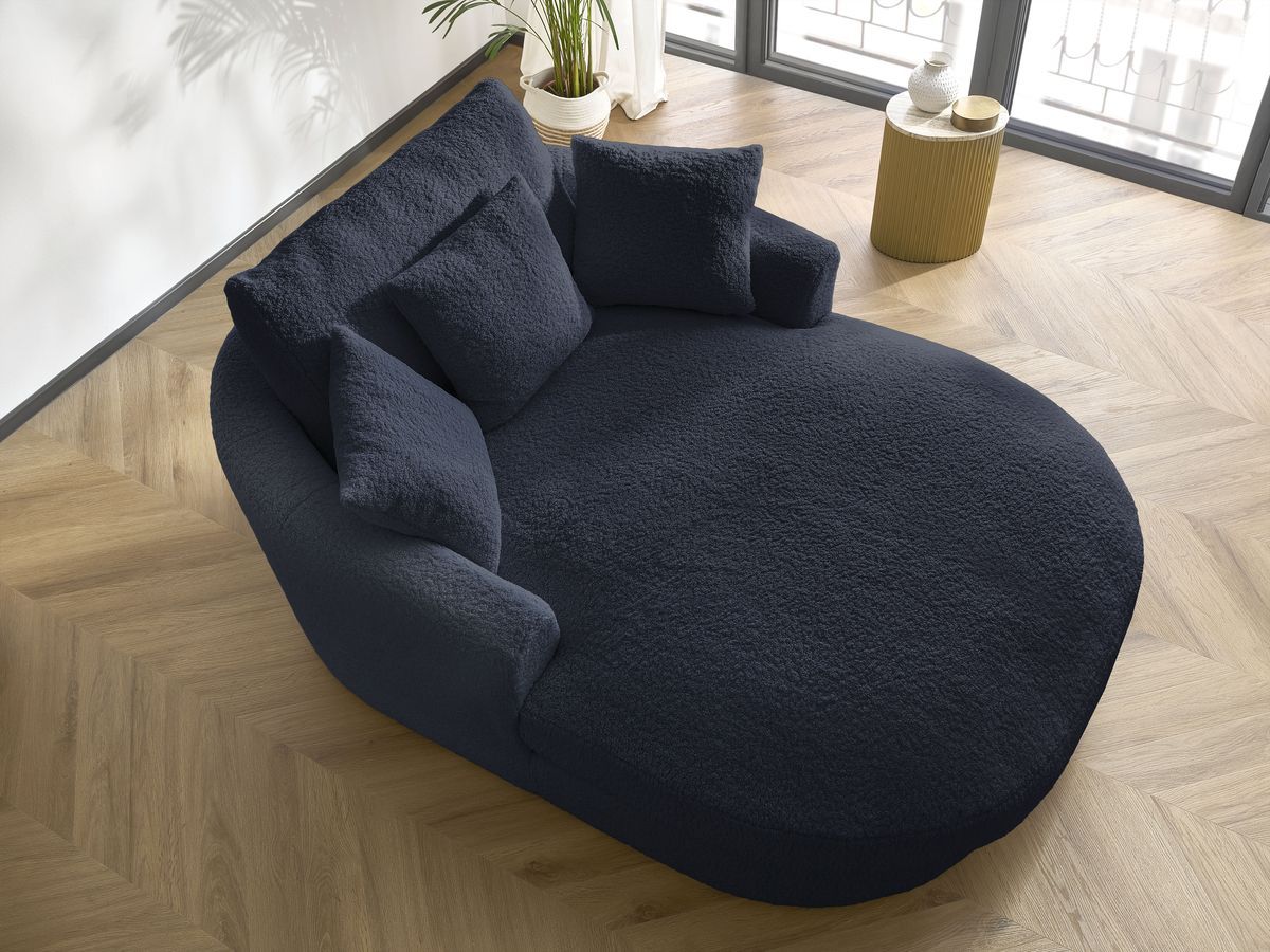 Bobochic Belem Méridienne-Modul Bouclé-Stoff Dunkelblau