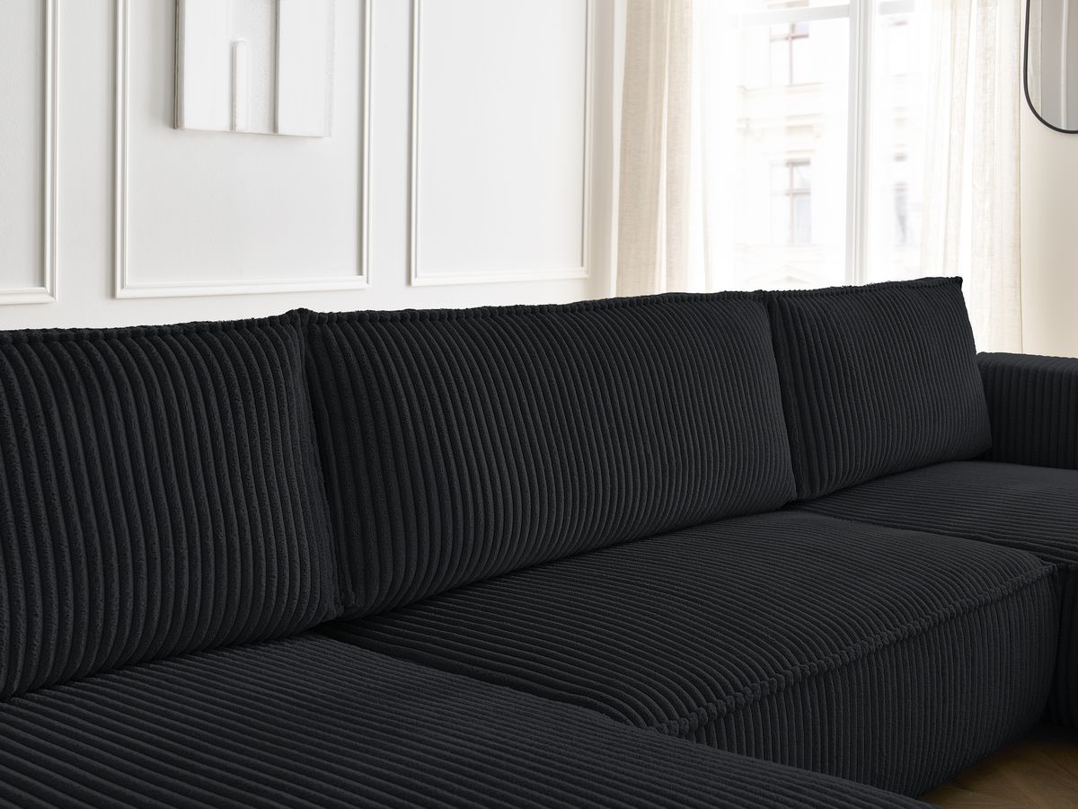 Bobochic Chelsea Wohnlandschaft Breitcord weich Schwarz
