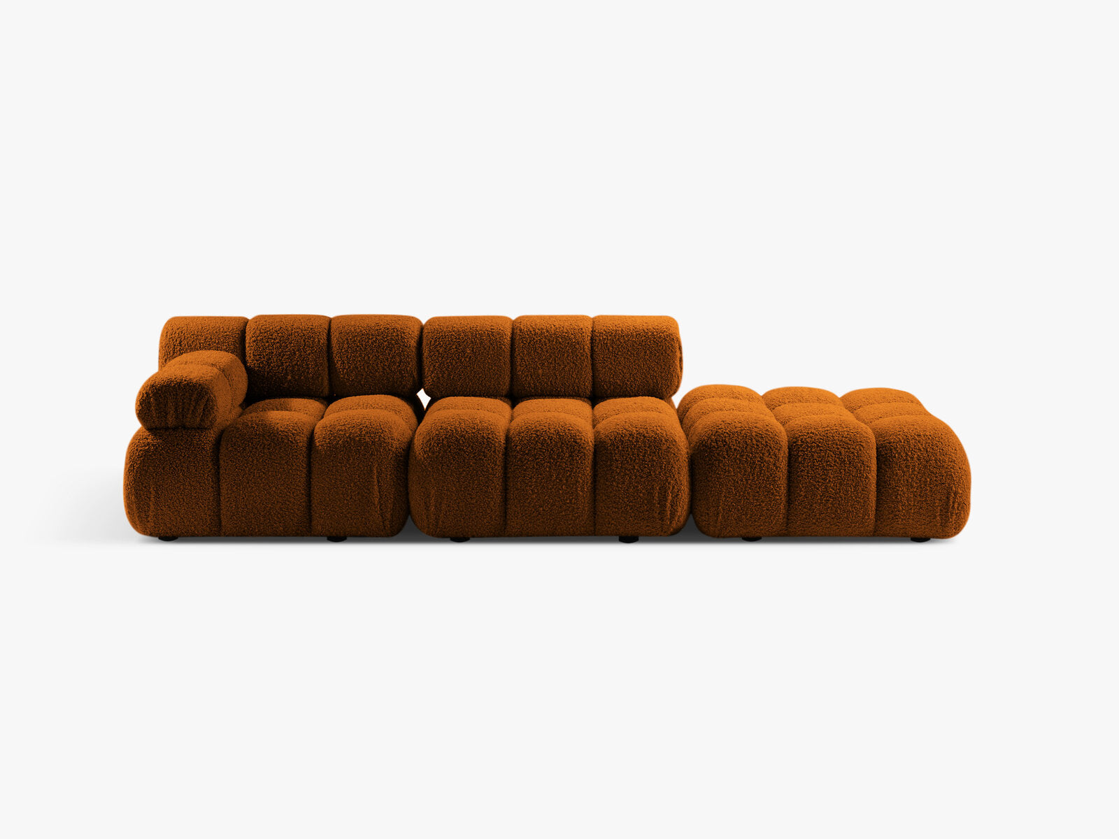 Micadoni Modulares Sofa Bellis 4-Sitzer Rechts Boucle Rolf Ziegel