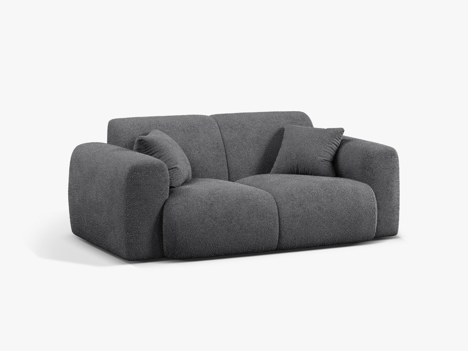 Micadoni Sofa Molino 2-Sitzer Boucle Baloo Dunkelgrau