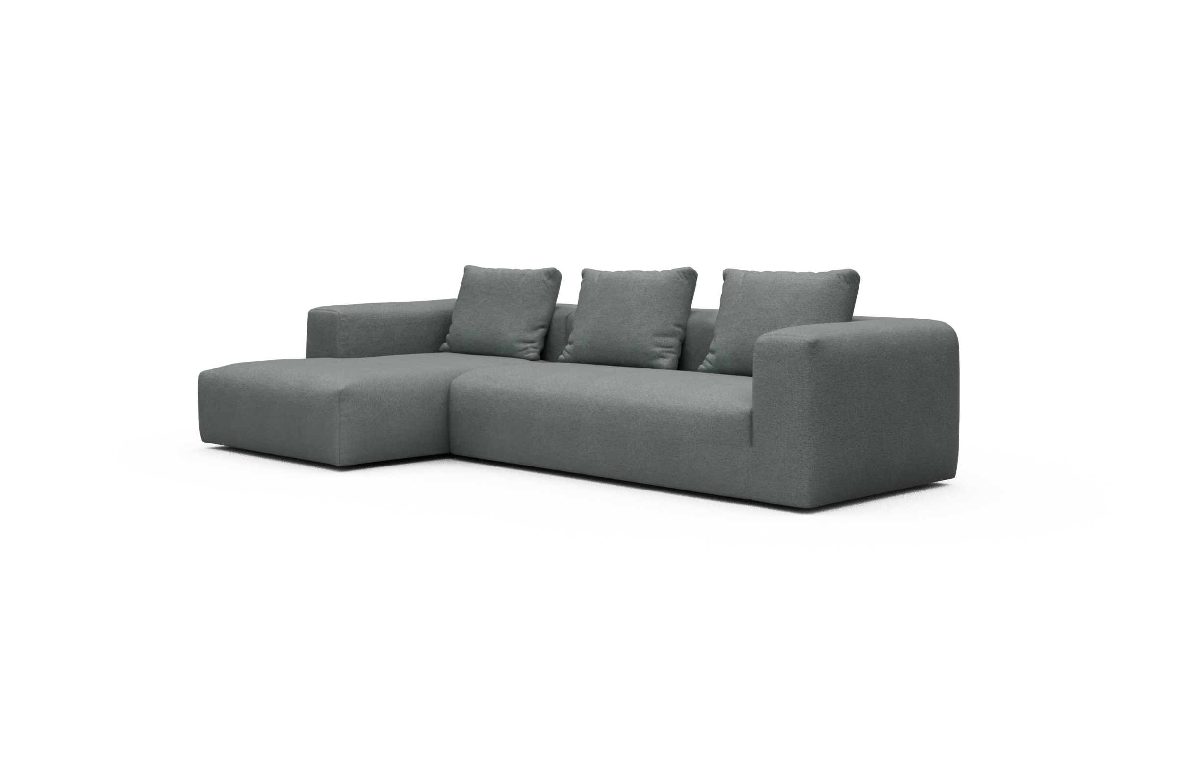 Ecksofa Fred Chaiselongue links mit 2,5-Sitzer Denari-Soft-Grey