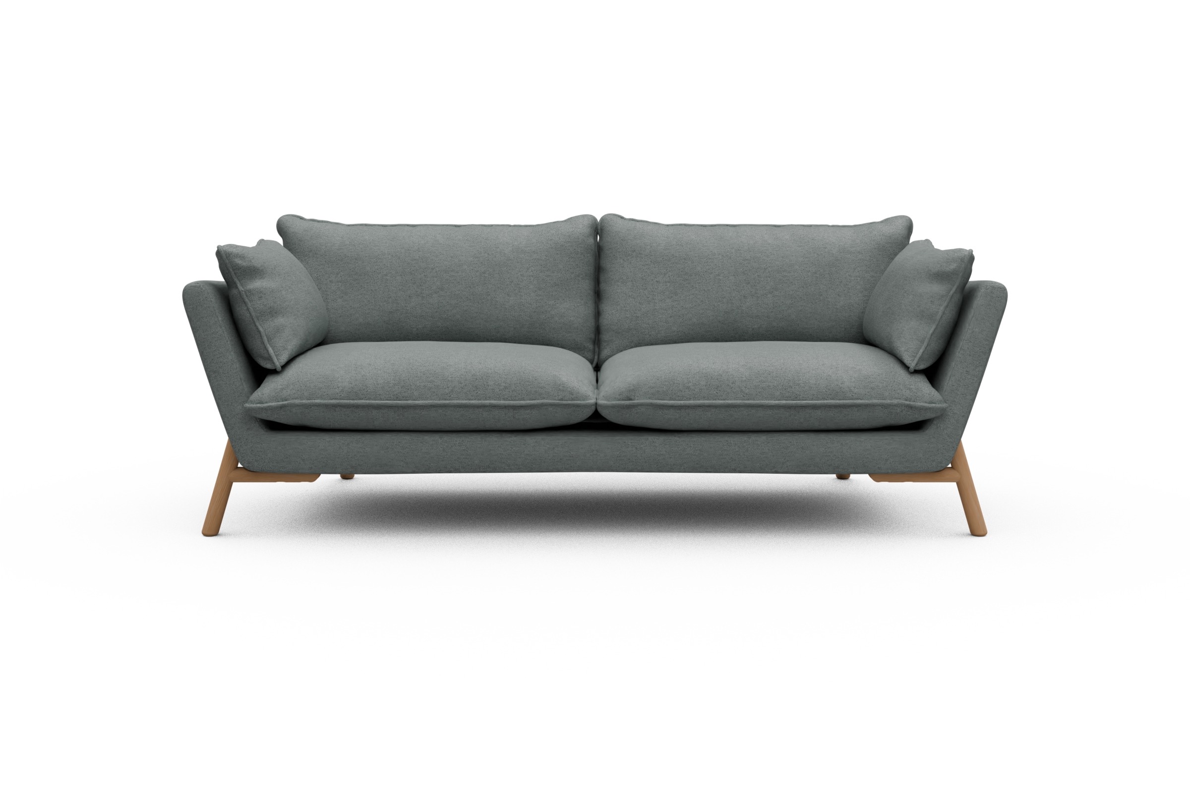 Skandi Home Sofa Emil PREMIUM 3-Sitzer Beinfarbe Eiche Natur Denari-Soft-Grey moebelfaktor