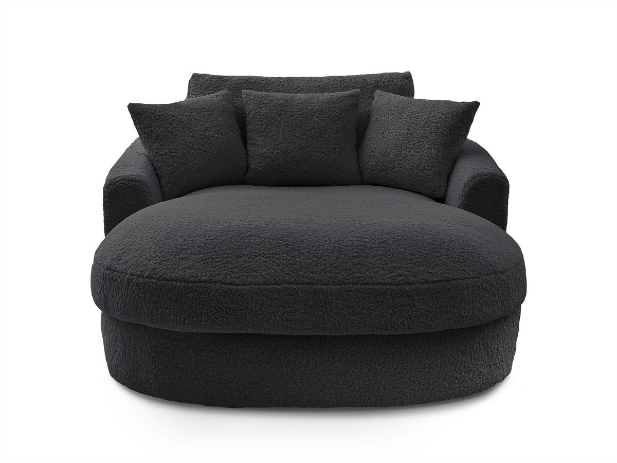Bobochic Belem Méridienne-Modul Bouclé-Stoff Schwarz