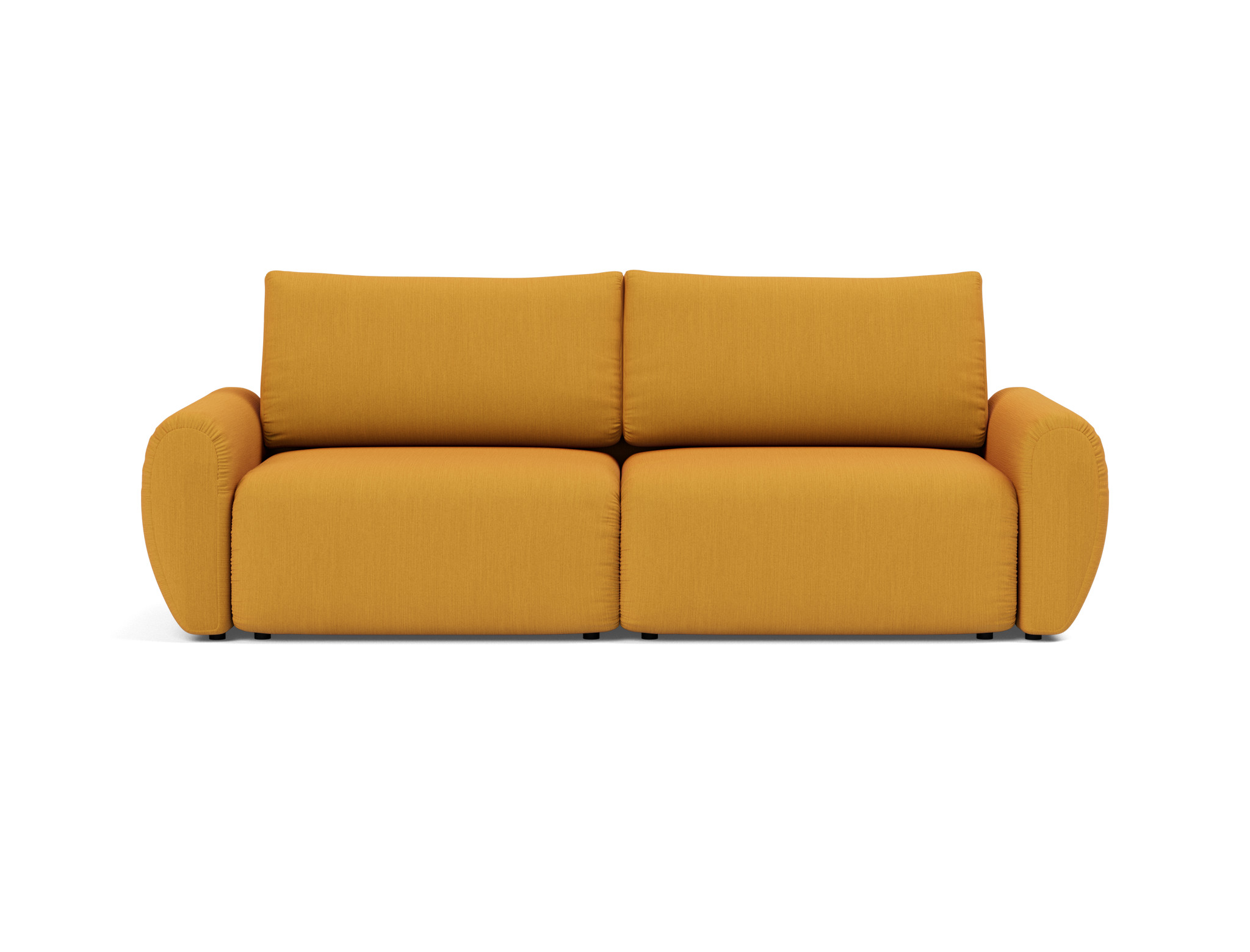 Schlafsofa Norum mit Curve-Armlehnen Flachgewebe Elegance 507-Burned-Curry