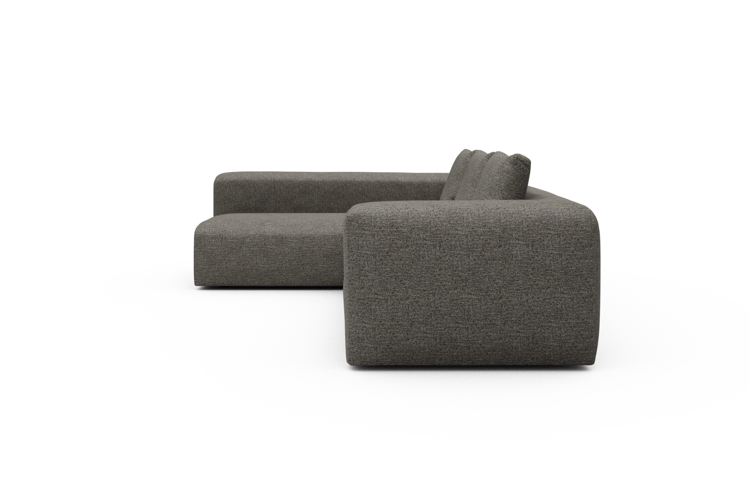 Ecksofa Fred 2x 2,5-Sitzer links offen Carreno-Sepie-Brown