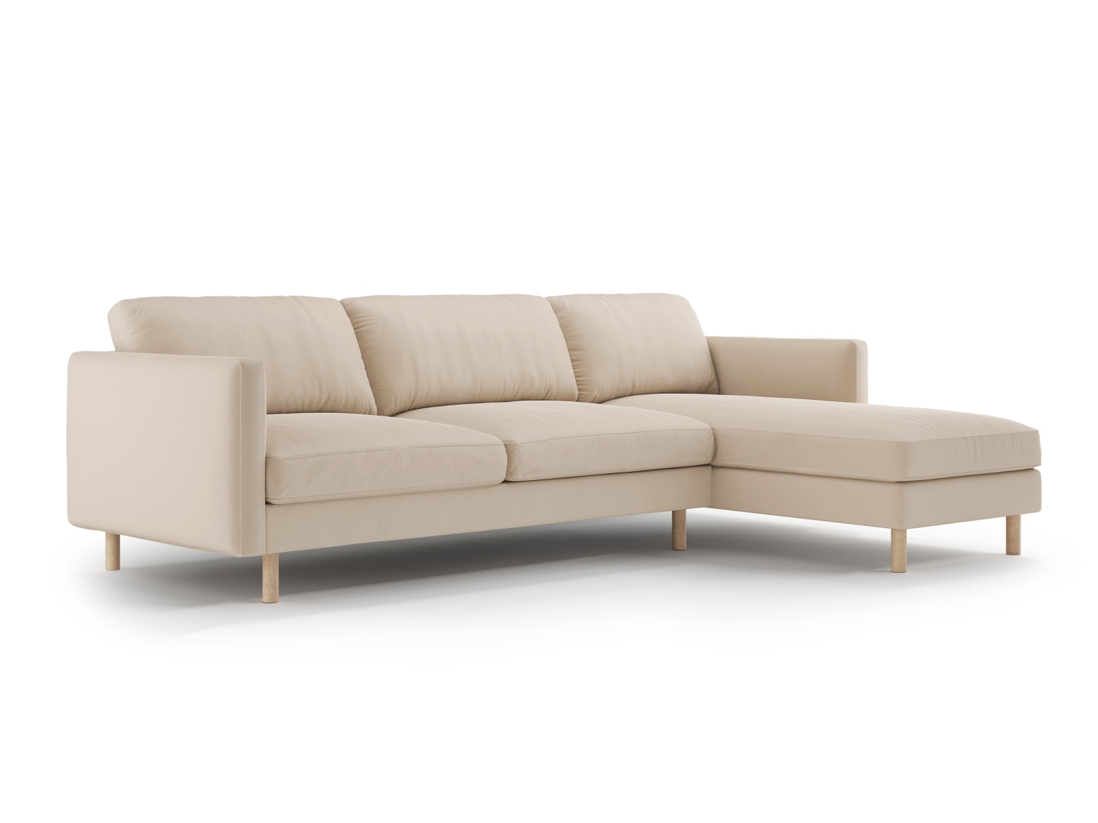 Micadoni Ecksofa Eden 4-Sitzer Rechts Samt Nude