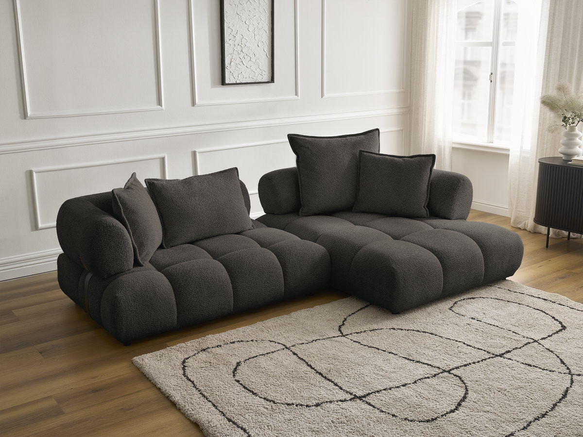 Bobochic Alya Ecksofa Bouclé-Stoff Braun Ecke rechts