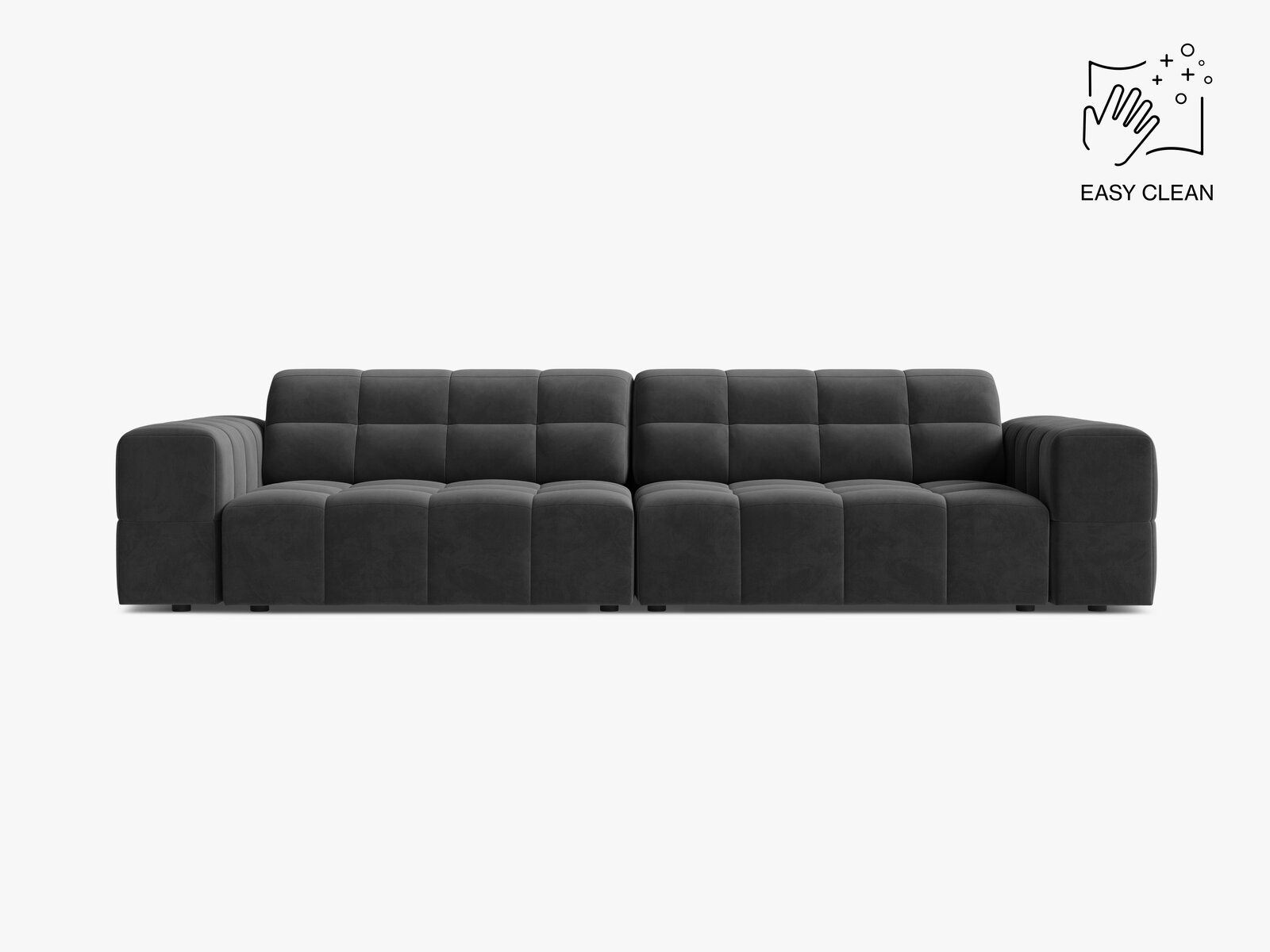 Micadoni Sofa Jennifer 4-Sitzer Samt Venus Grau