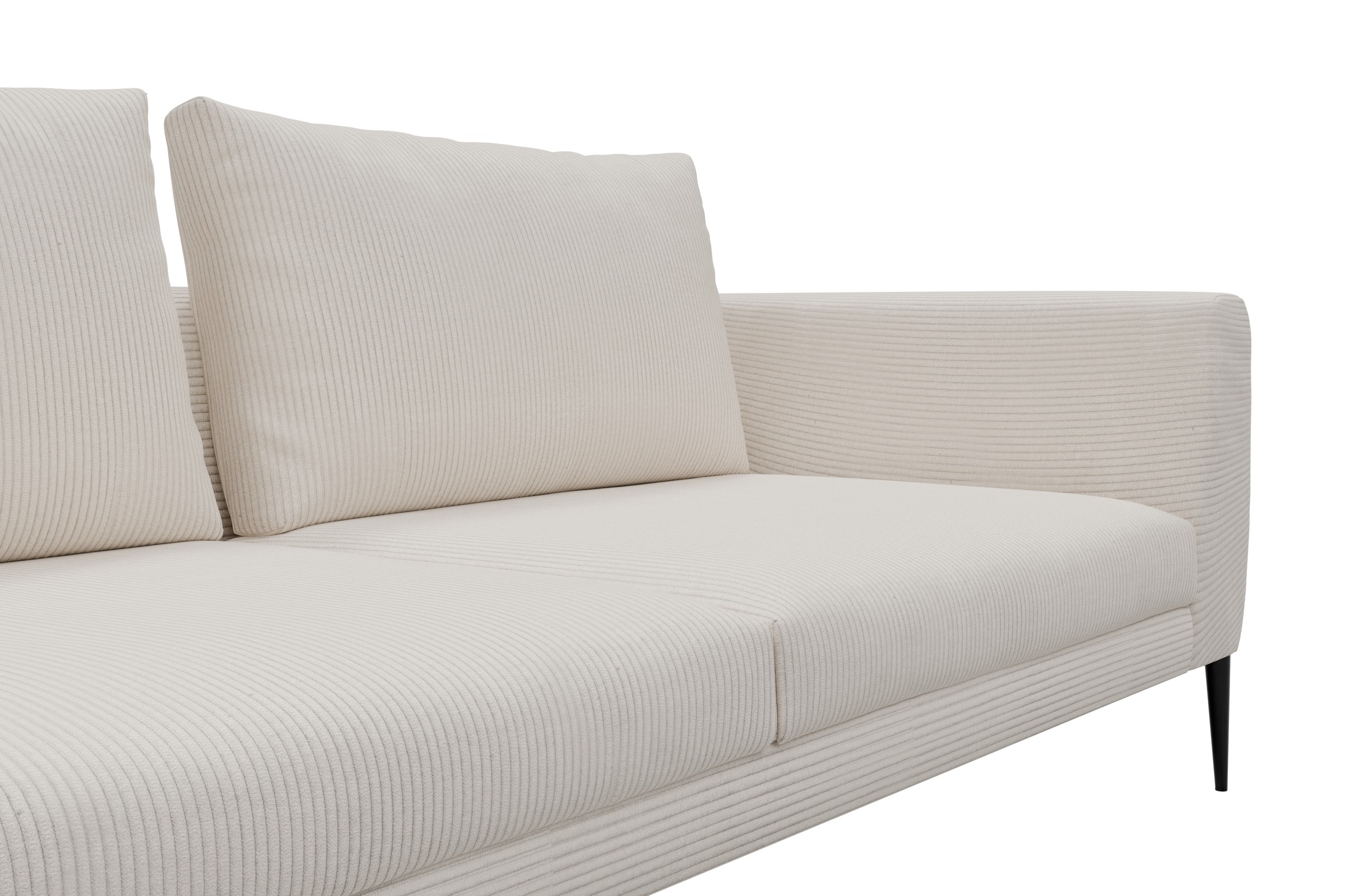 Ecksofa Paul Relax-Ecke links mit 2-Sitzer Corduroy-Ivory