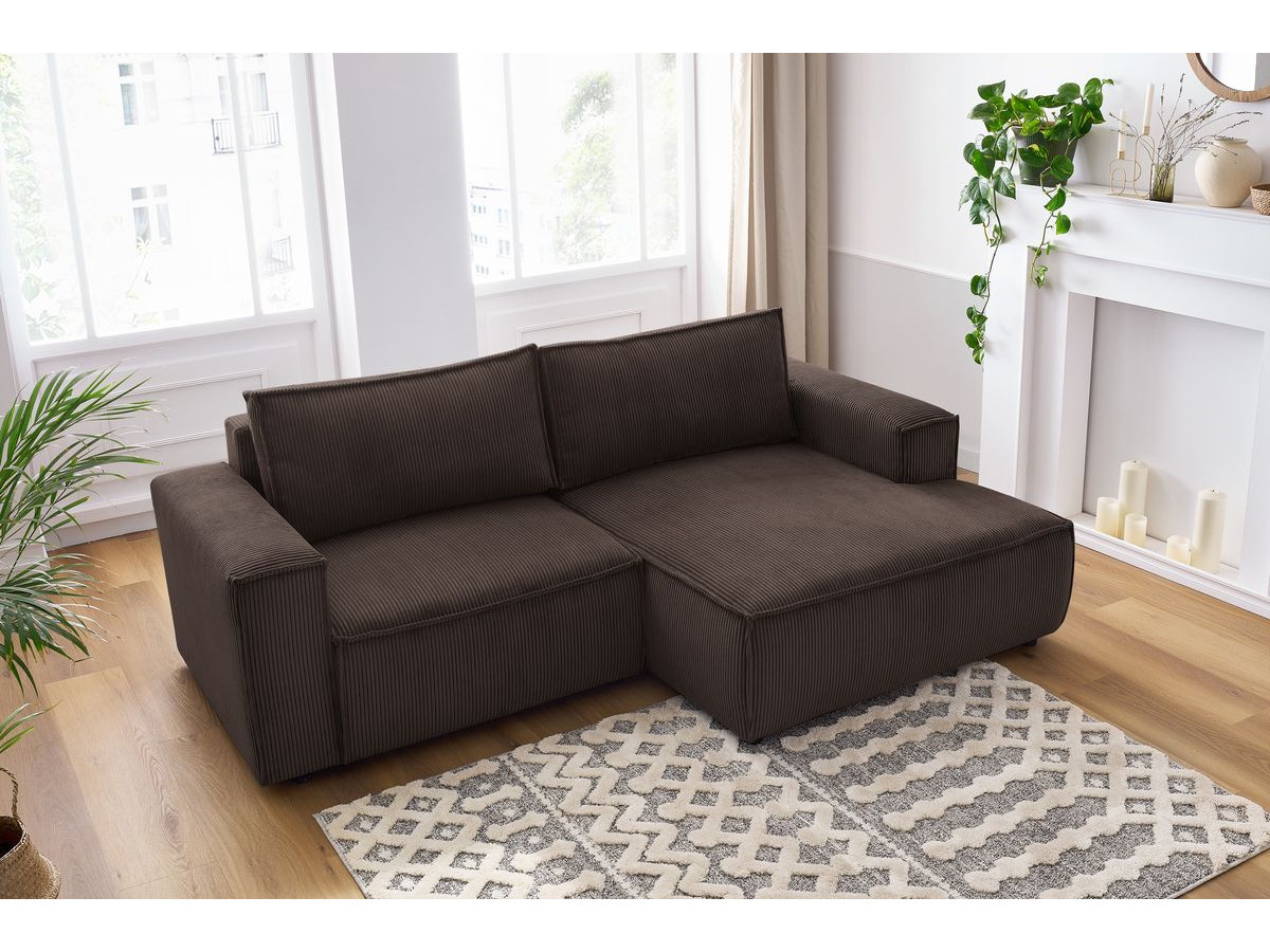 Bobochic Nihad Ecksofa Cordsamt Braun Ecke rechts