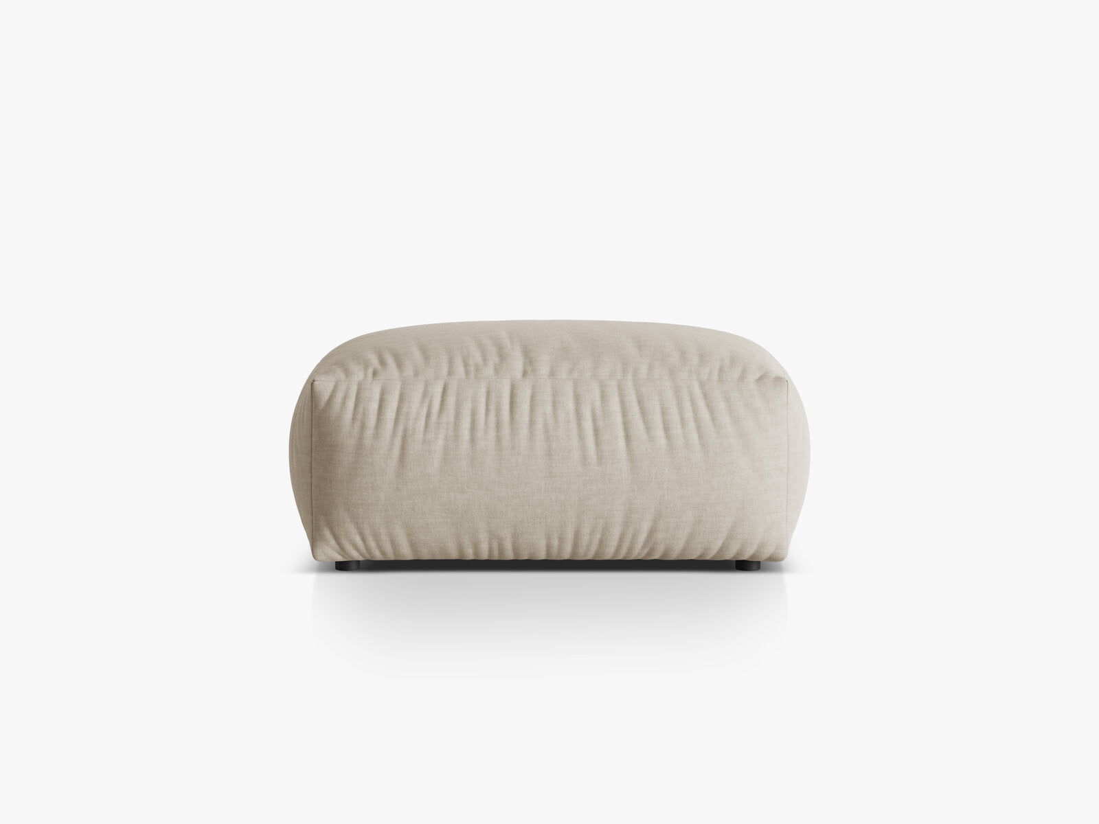 Micadoni Hocker Martina 1-Sitzer Strukturierter Stoff Boston Helles Beige
