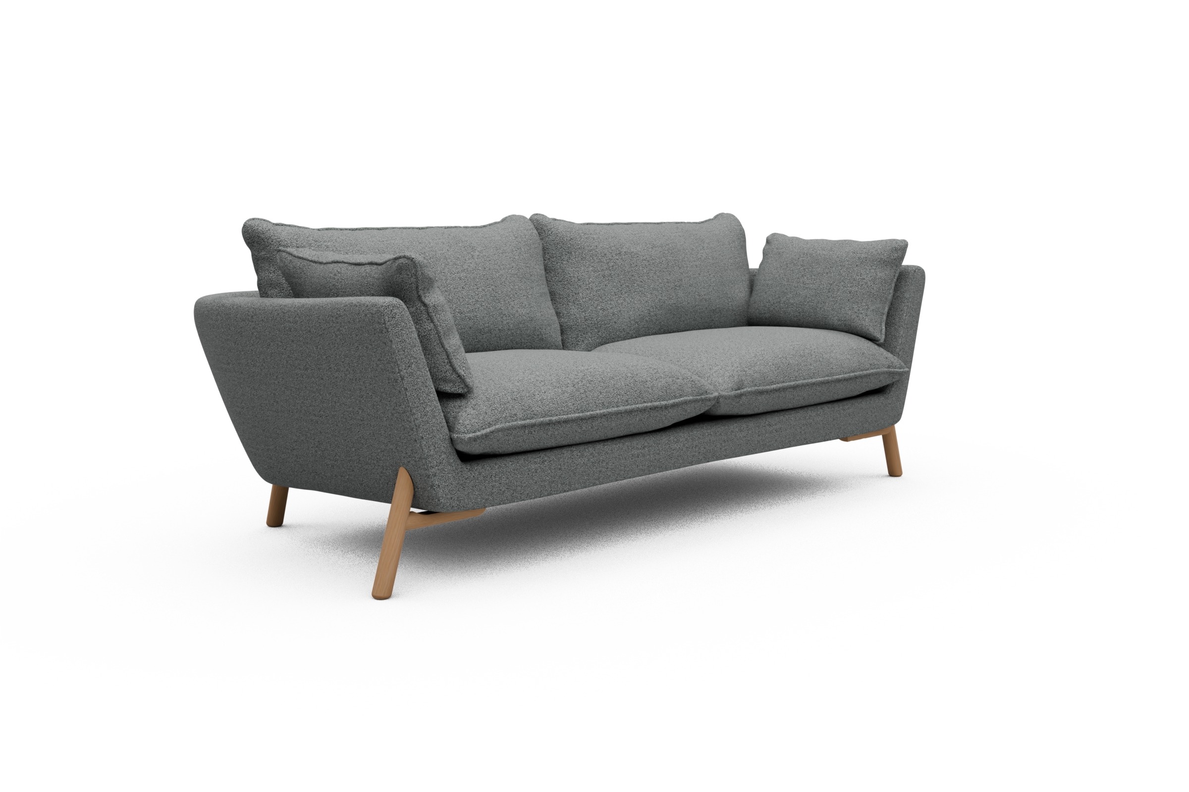 Sofa Emil PREMIUM 3-Sitzer Beinfarbe Eiche Natur Aivi-Gravet-Grey