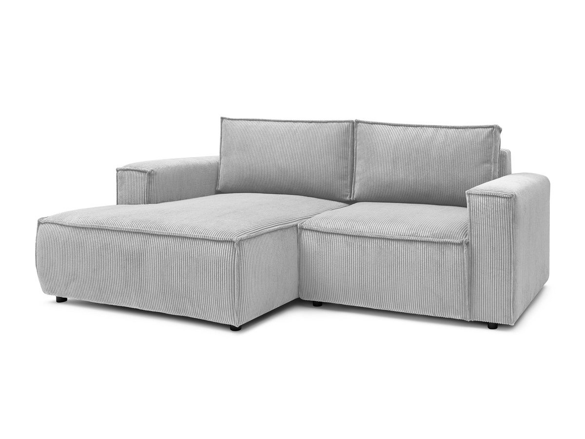 Bobochic Nihad Ecksofa Cordsamt Hellgrau Ecke links