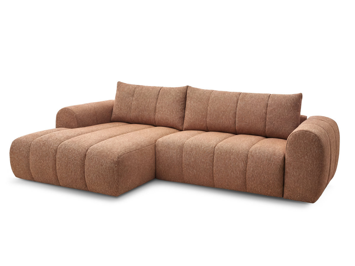 Bobochic Nesty Ecksofa 272 cm Melange-Stoff Orange Ecke links