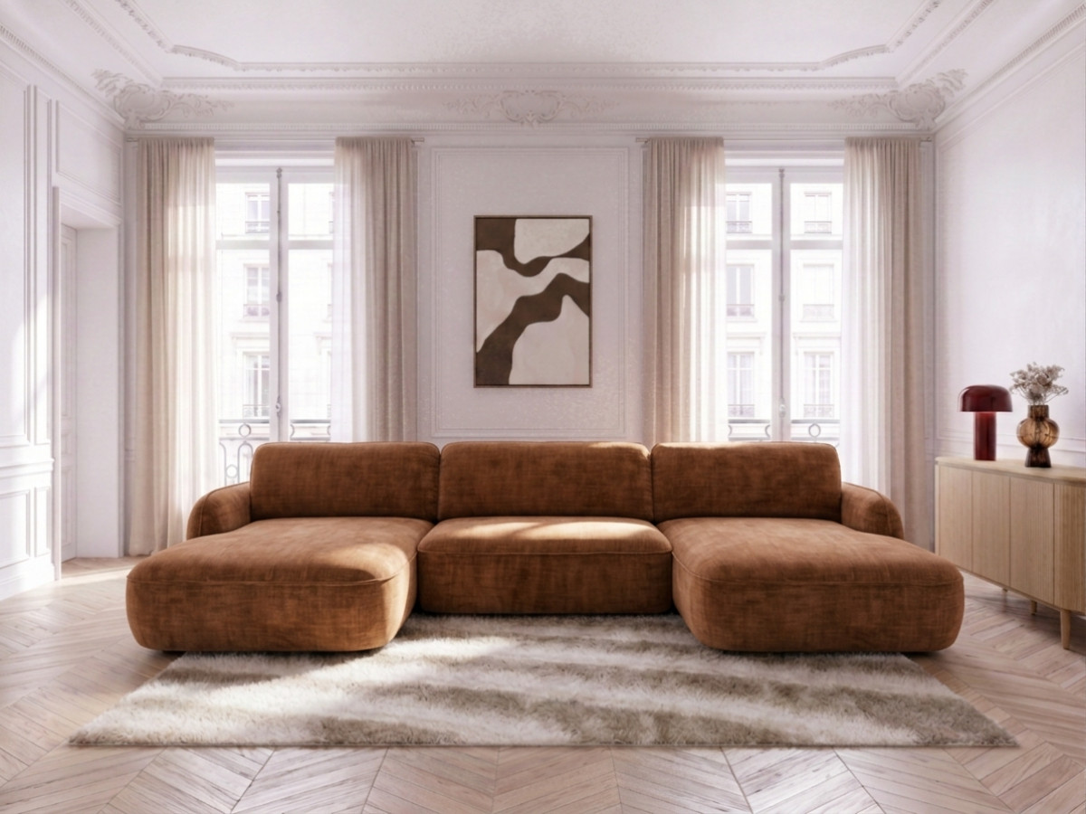 Bobochic Celeste Wohnlandschaft Chenille Orange