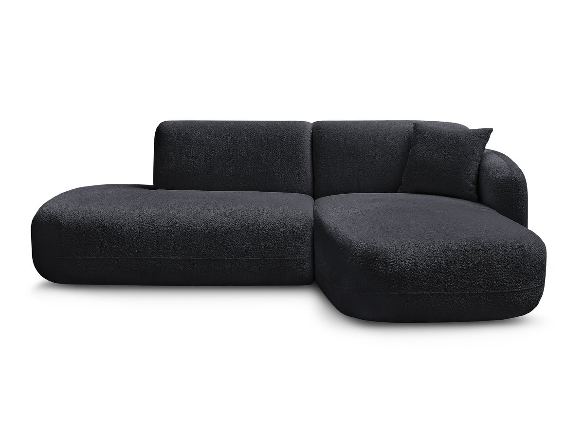 Bobochic Anda Ecksofa 241 × 163 cm Chenille Schwarz Ecke rechts