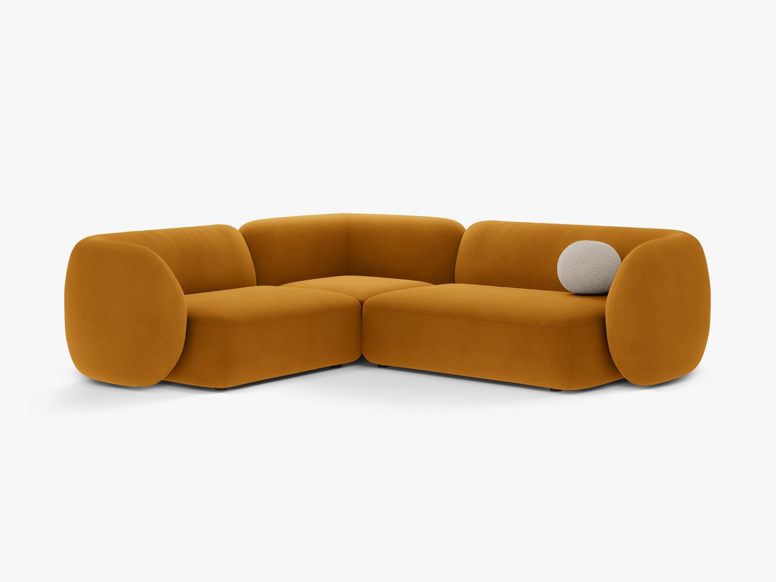 Micadoni Ecksofa Kate 4-Sitzer Links Samt Salvador Gelb