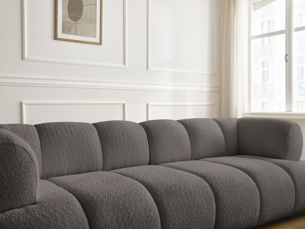 Bobochic Pamira Sofa 3-Sitzer Bouclé-Stoff Braun