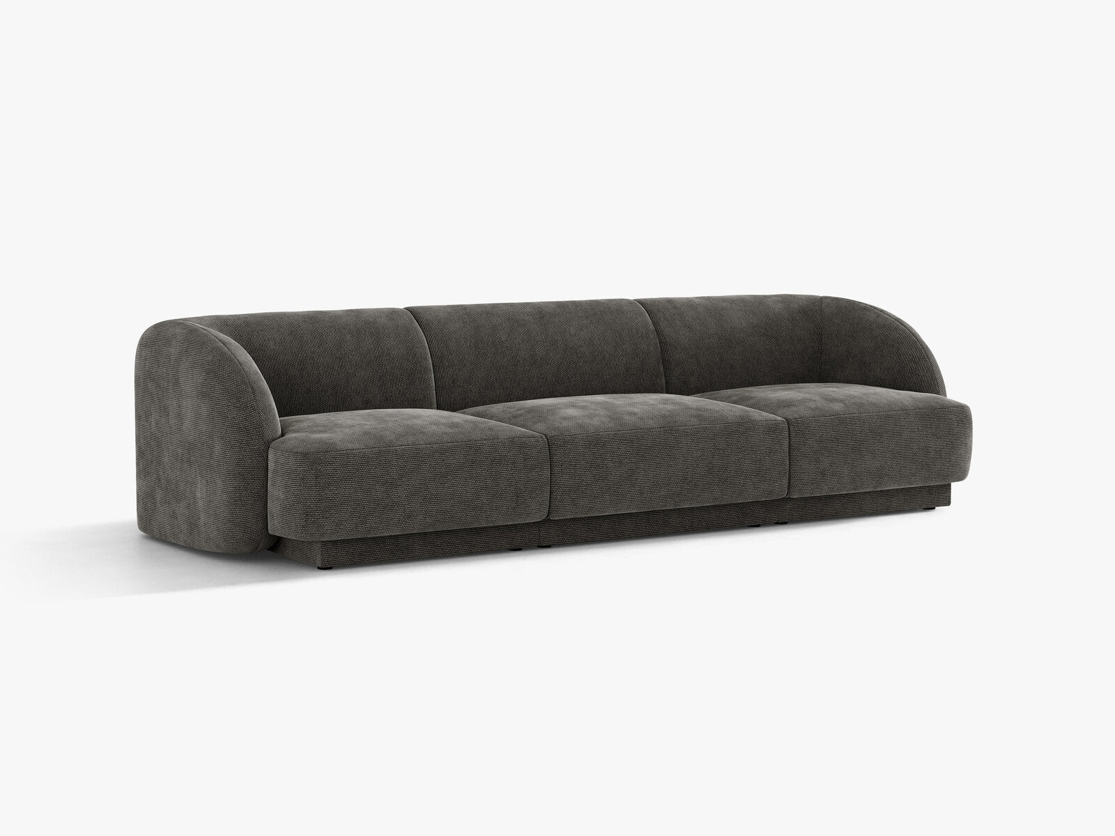 Micadoni Sofa Miley 3-Sitzer Chenille Haga Grau