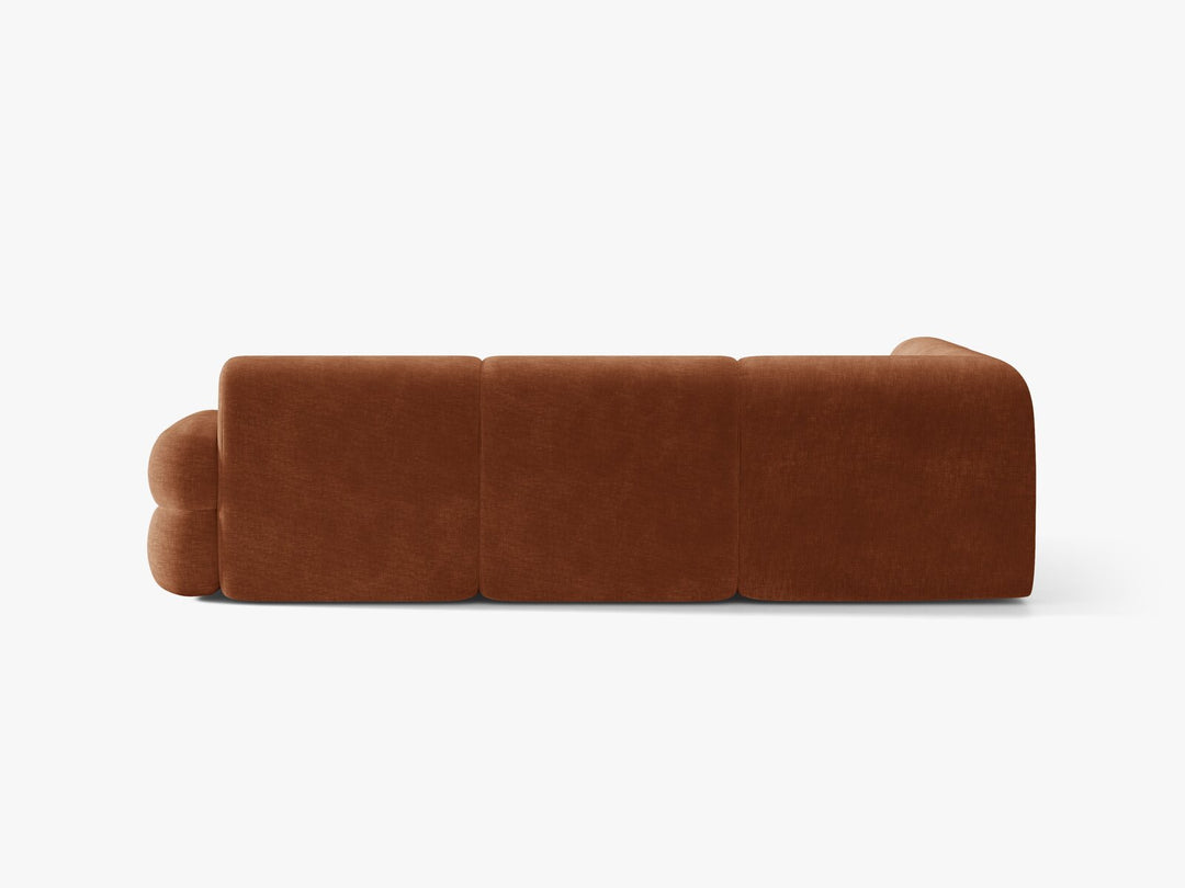 Micadoni Neo Ecksofa 5-Sitzer Rechts Chenille Golden Terrakotta
