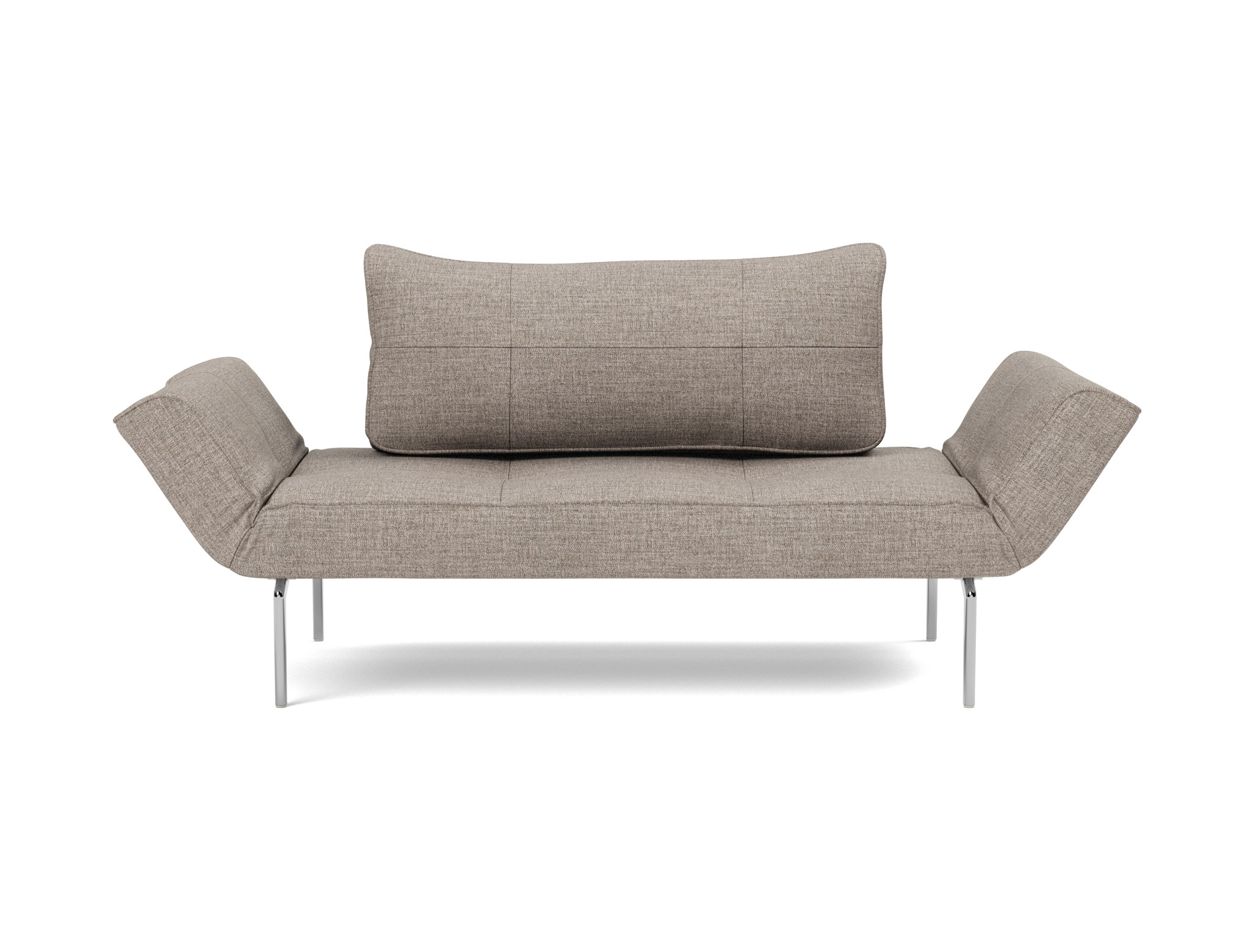 Tagesbett Zeal Chenille Yuveno 472-Warm-Grey Beine Straw Aluminium