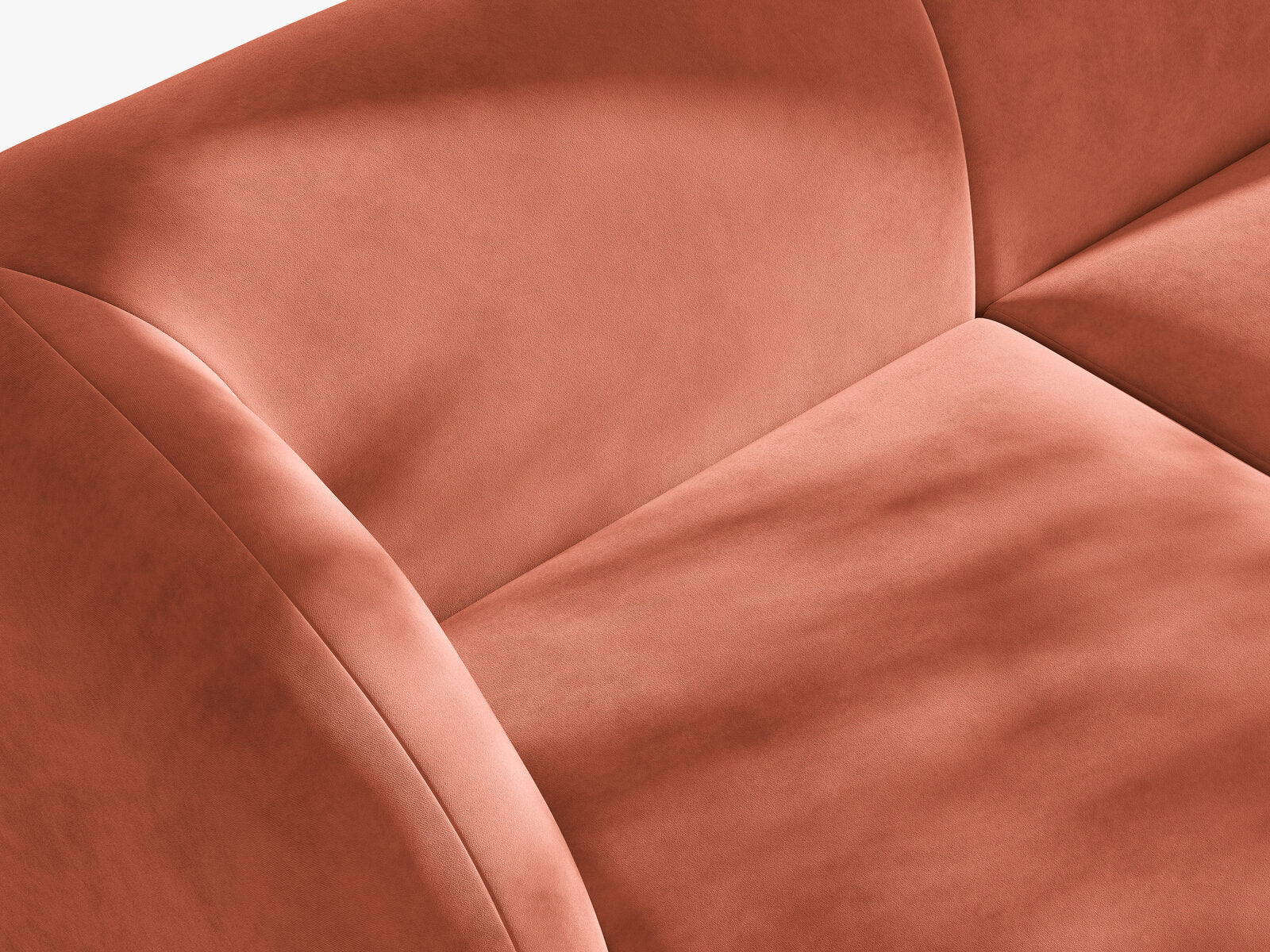 Micadoni Ecksofa Miley 4-Sitzer Links Samt Venus Koralle