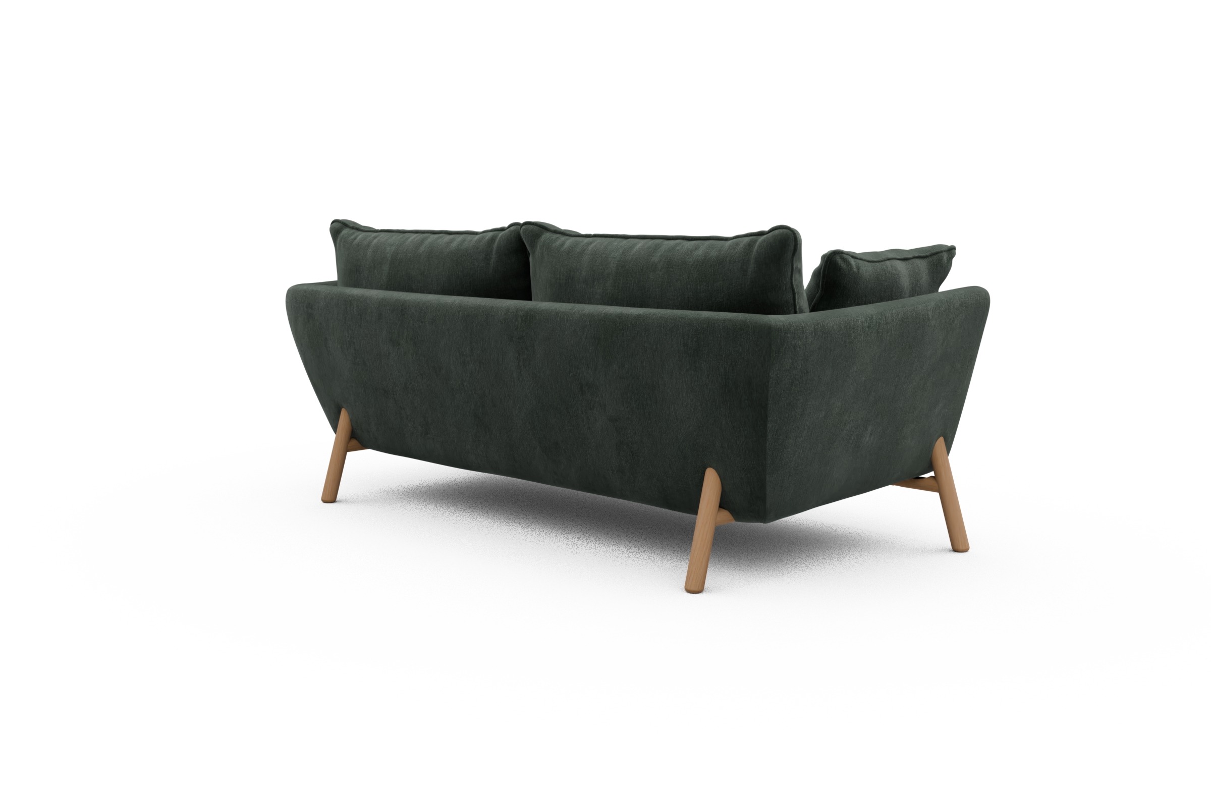 Sofa Emil PREMIUM 2-Sitzer Beinfarbe Eiche Natur Smooth-Laurel-Green