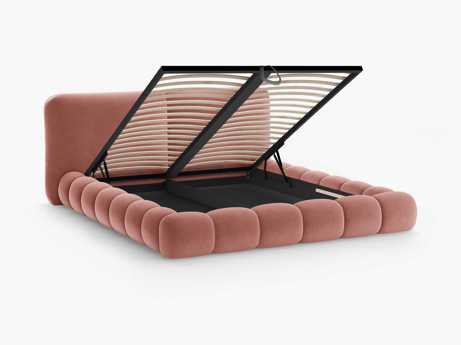 Micadoni Stauraumbett mit Kopfteil Solange Samt Magic Velvet Rosa 200x200