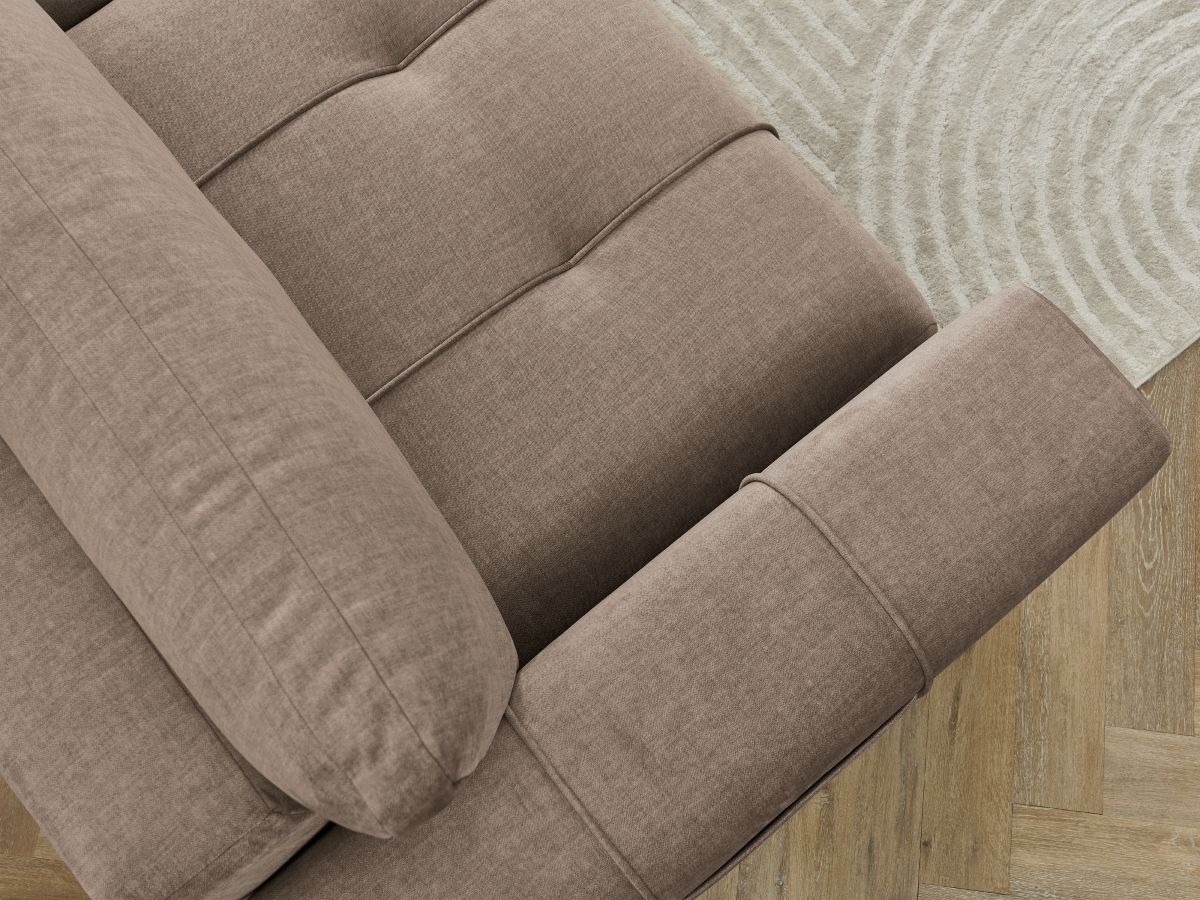 Bobochic Arsene Schlafsofa 3-Sitzer mit Bettkasten Samt Taupe