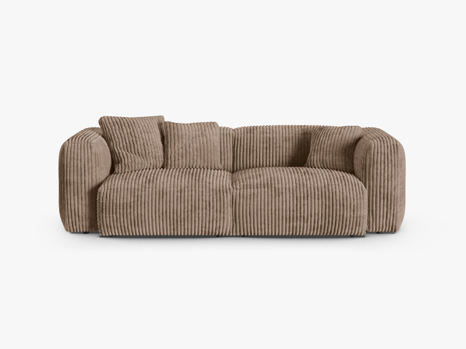 Micadoni Sofa Martina 3-Sitzer 90cm Sitztiefe Kord Tilia Eichel