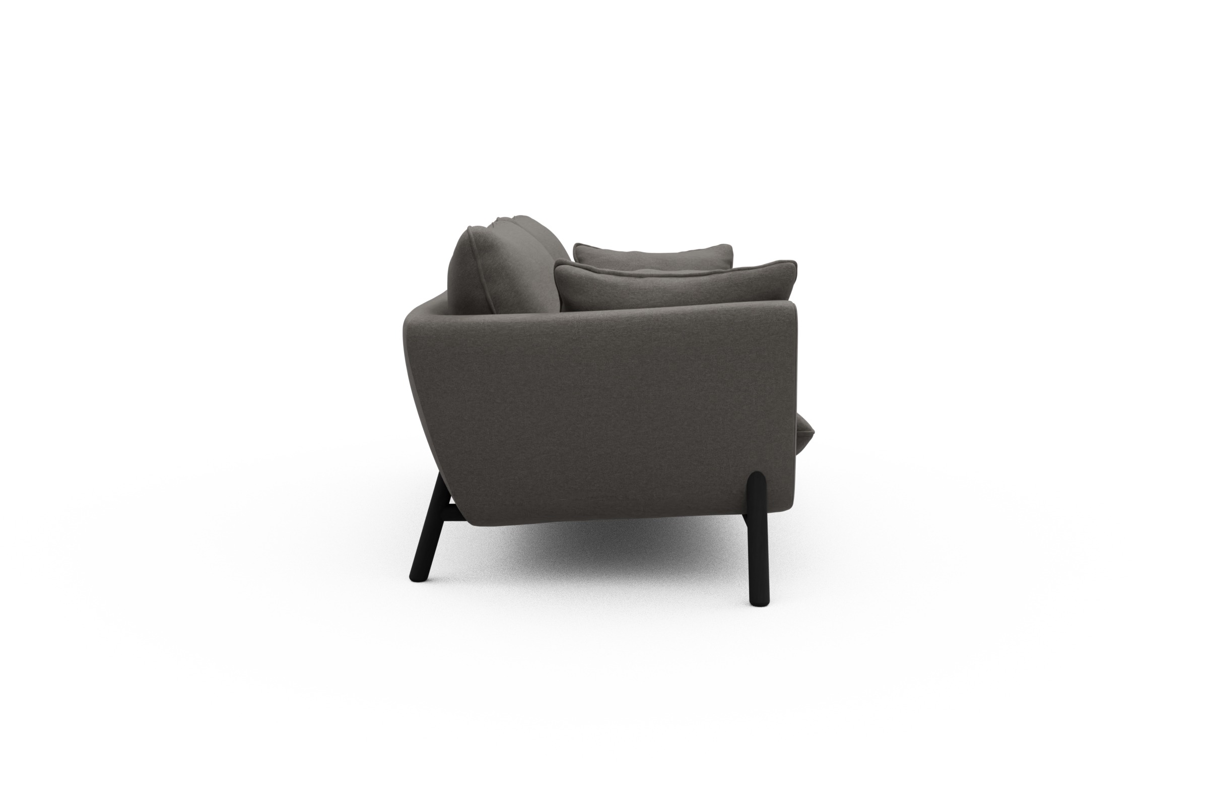 Sofa Emil 2-Sitzer Beinfarbe Eiche Schwarz Satya-Taupe