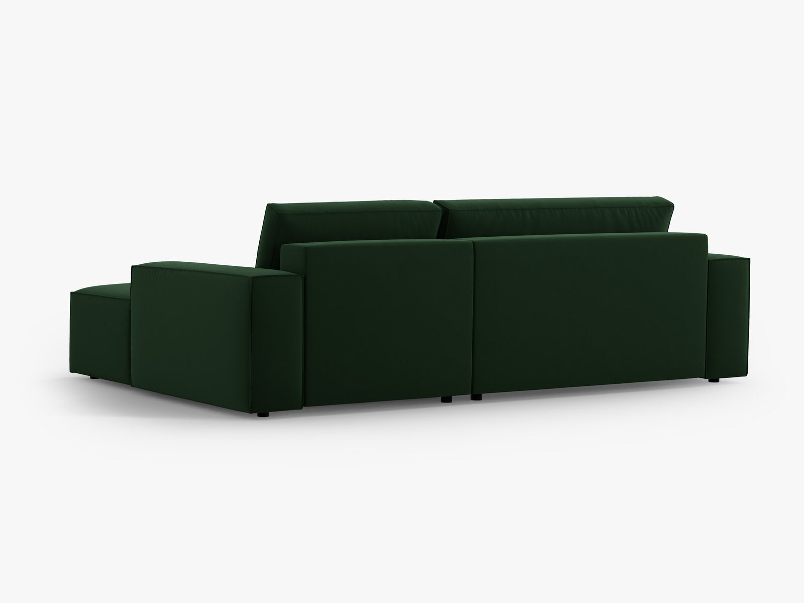 Micadoni Schlaf-Ecksofa Jodie 3-Sitzer Rechts Samt Flaschengrün