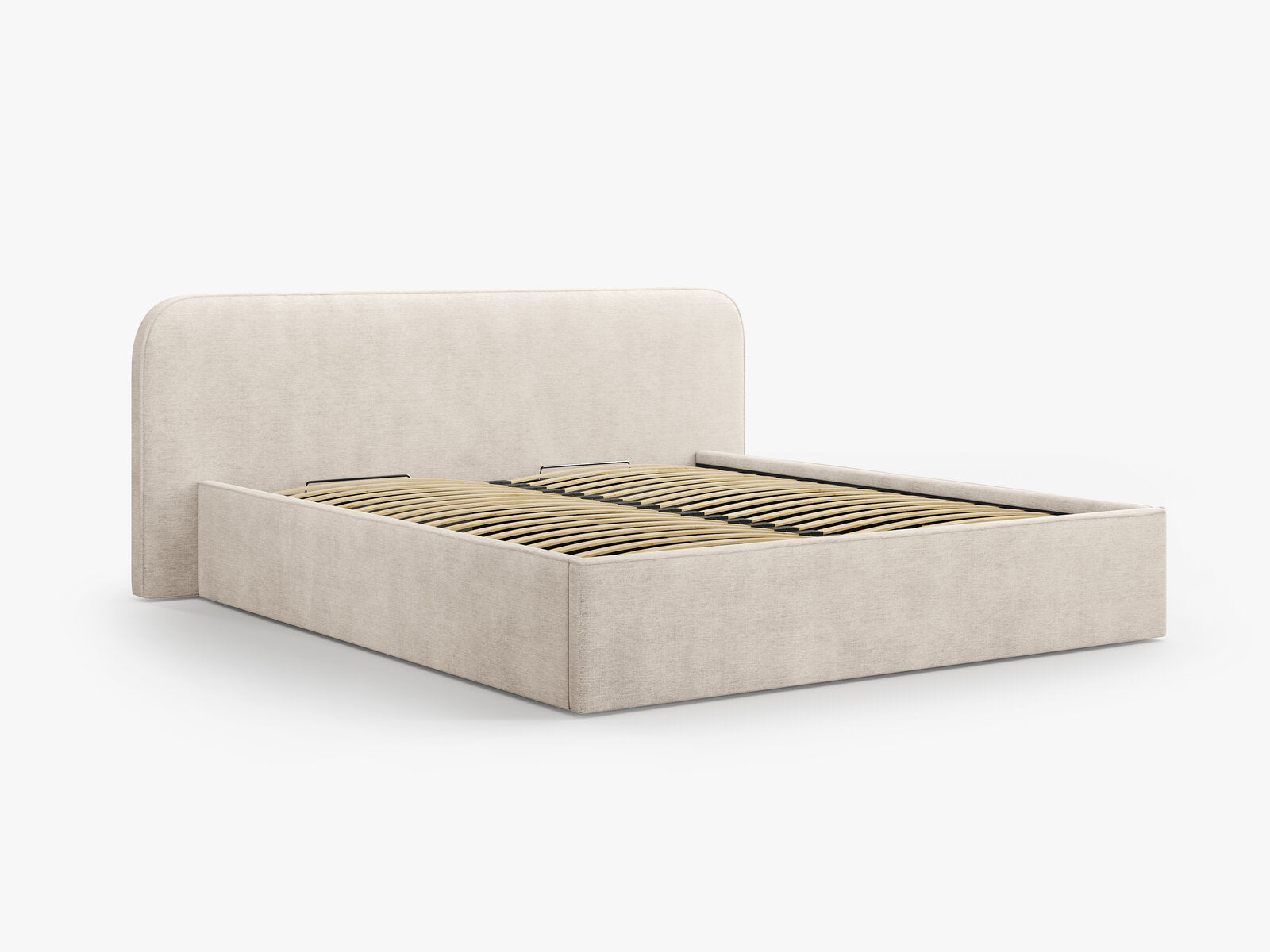 Micadoni Bett Elizabeth Strukturierter Stoff Beige 140x200