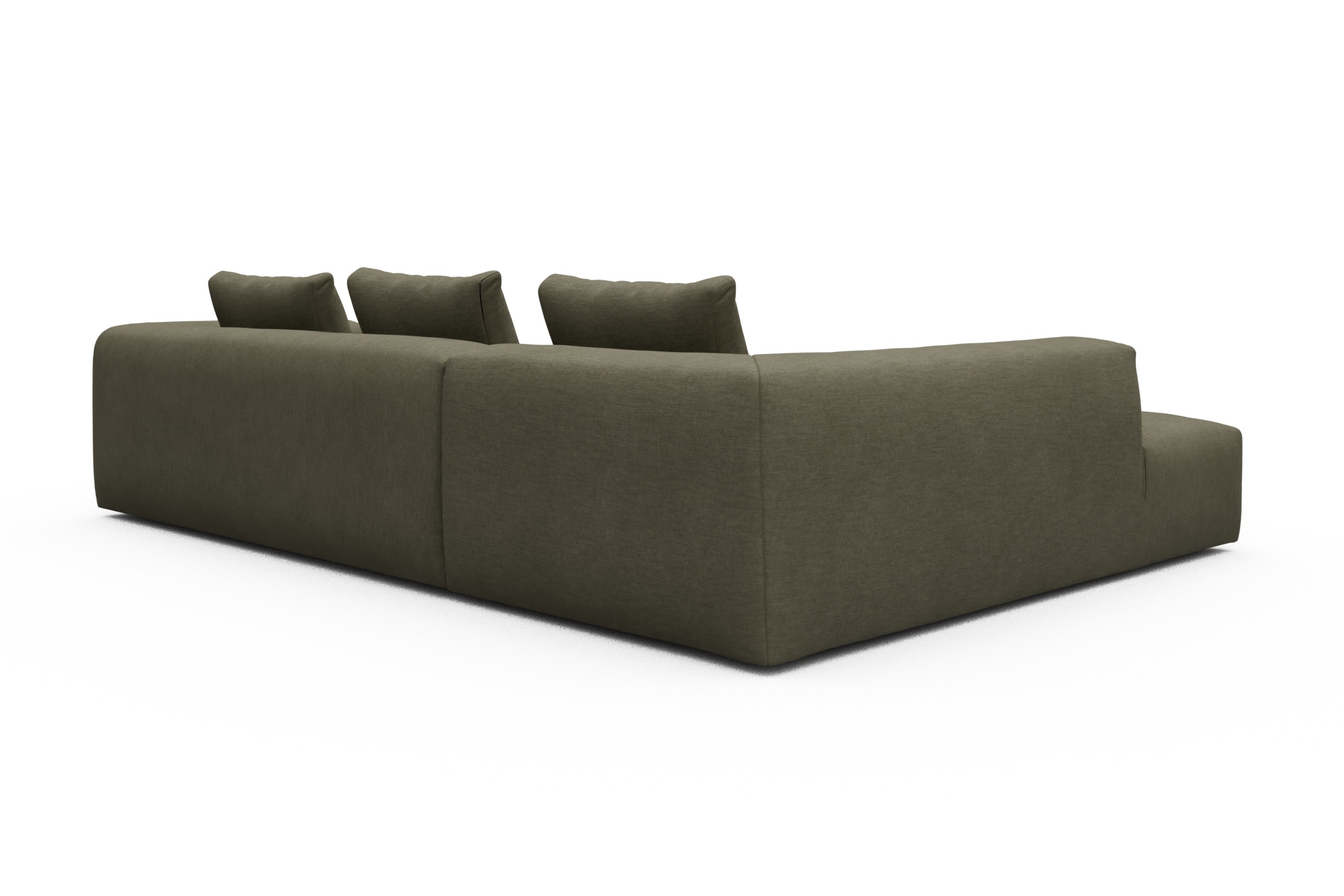 Ecksofa Fred Relax-Ecke links mit 2,5-Sitzer Vivus-Dusty-Olive