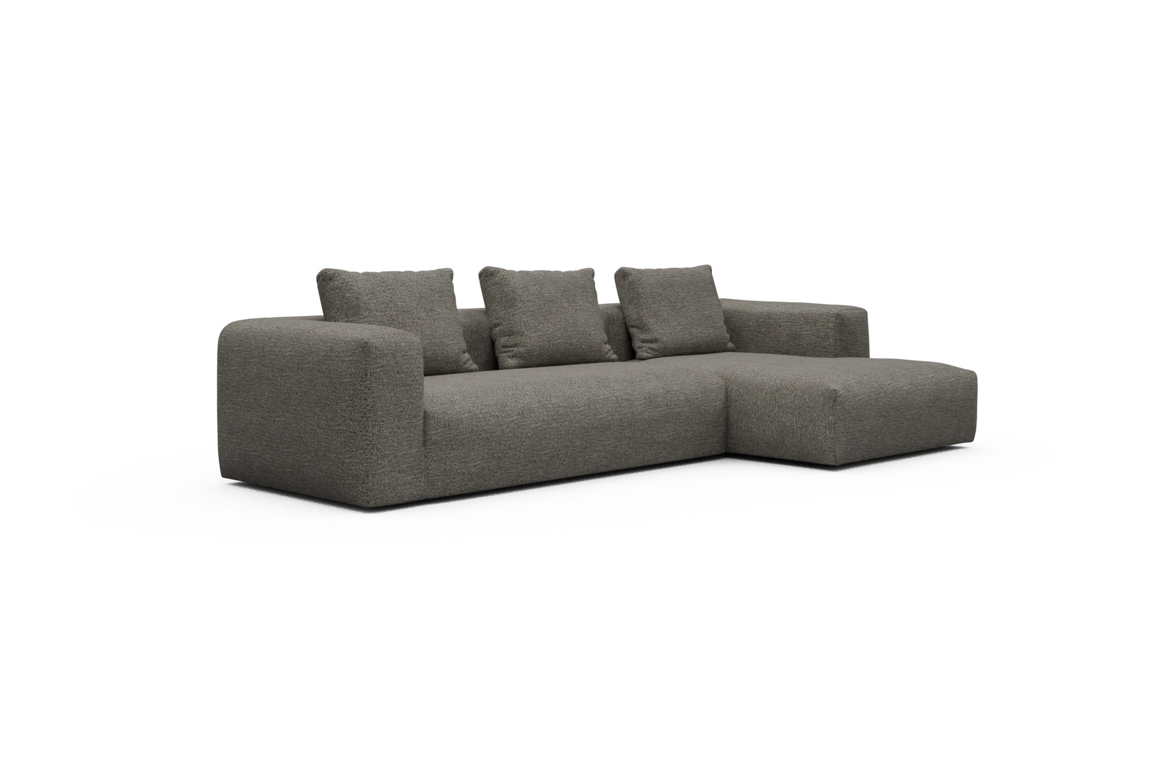 Ecksofa Fred Chaiselongue rechts mit 2,5-Sitzer Carreno-Sepie-Brown